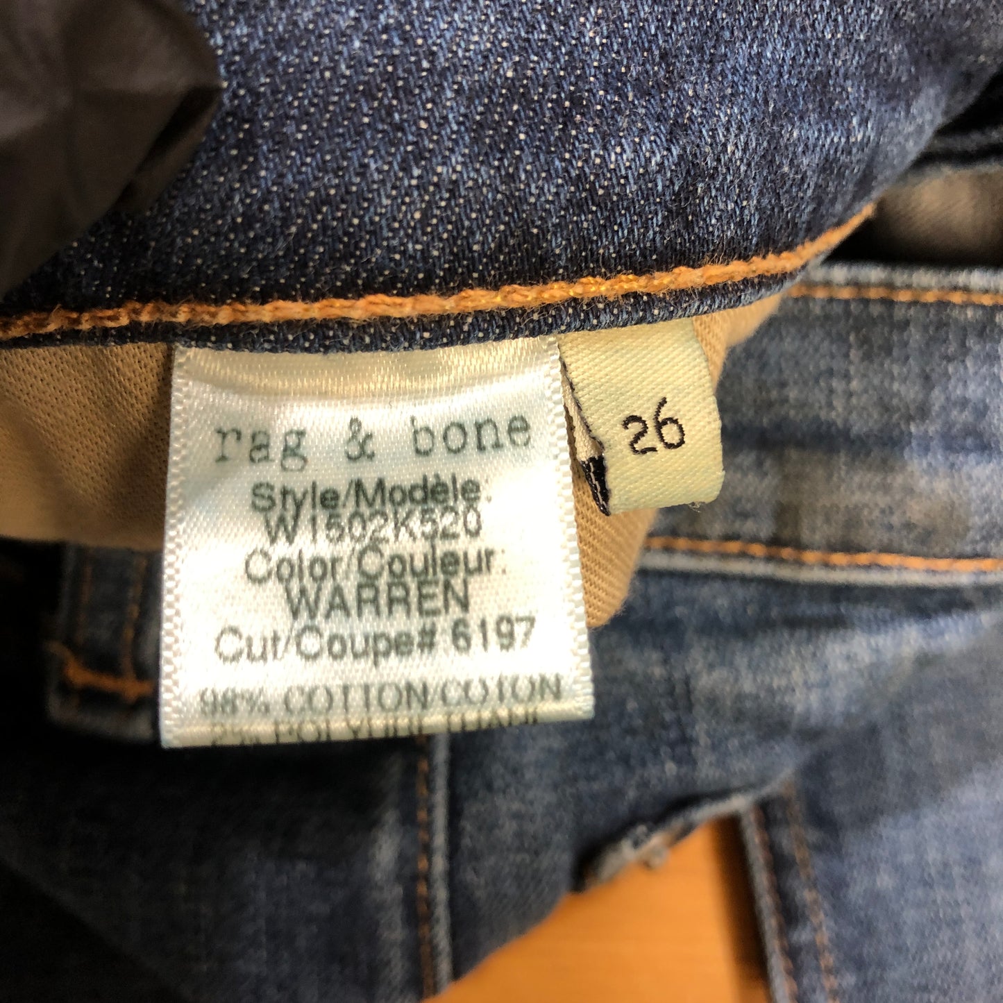 Rag & Bone Skinny Fit Distressed Jeans, Size 26, Blue
