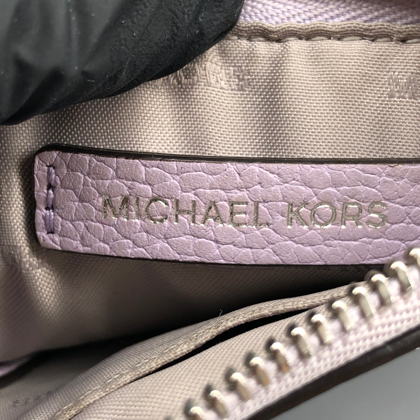 Michael Kors Pebbled Leather Zip Card Wallet Lilac
