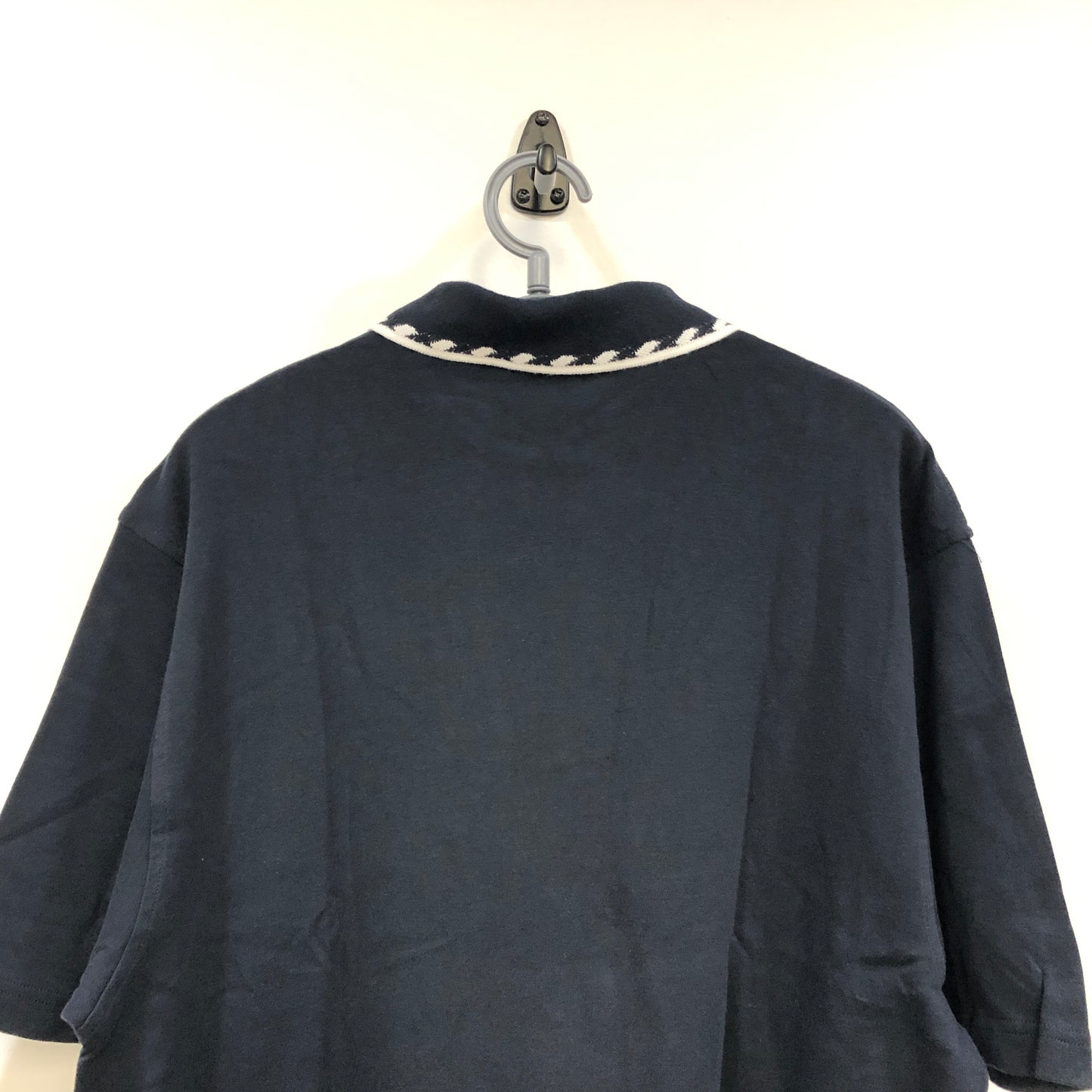 Balenciaga Navy Blue Half Zip Short Sleeve Polo Top Size 6