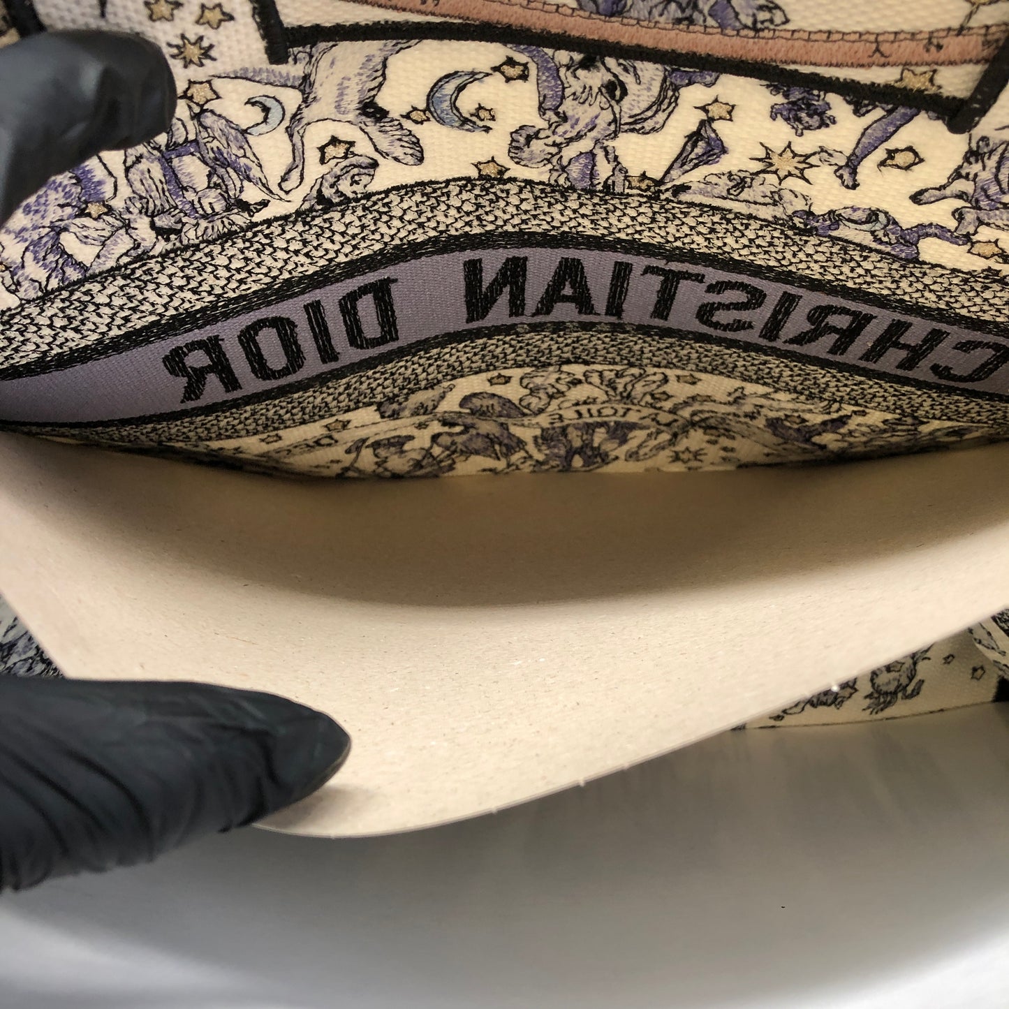Christian Dior Violet/White Tarot Print Book Tote Bag