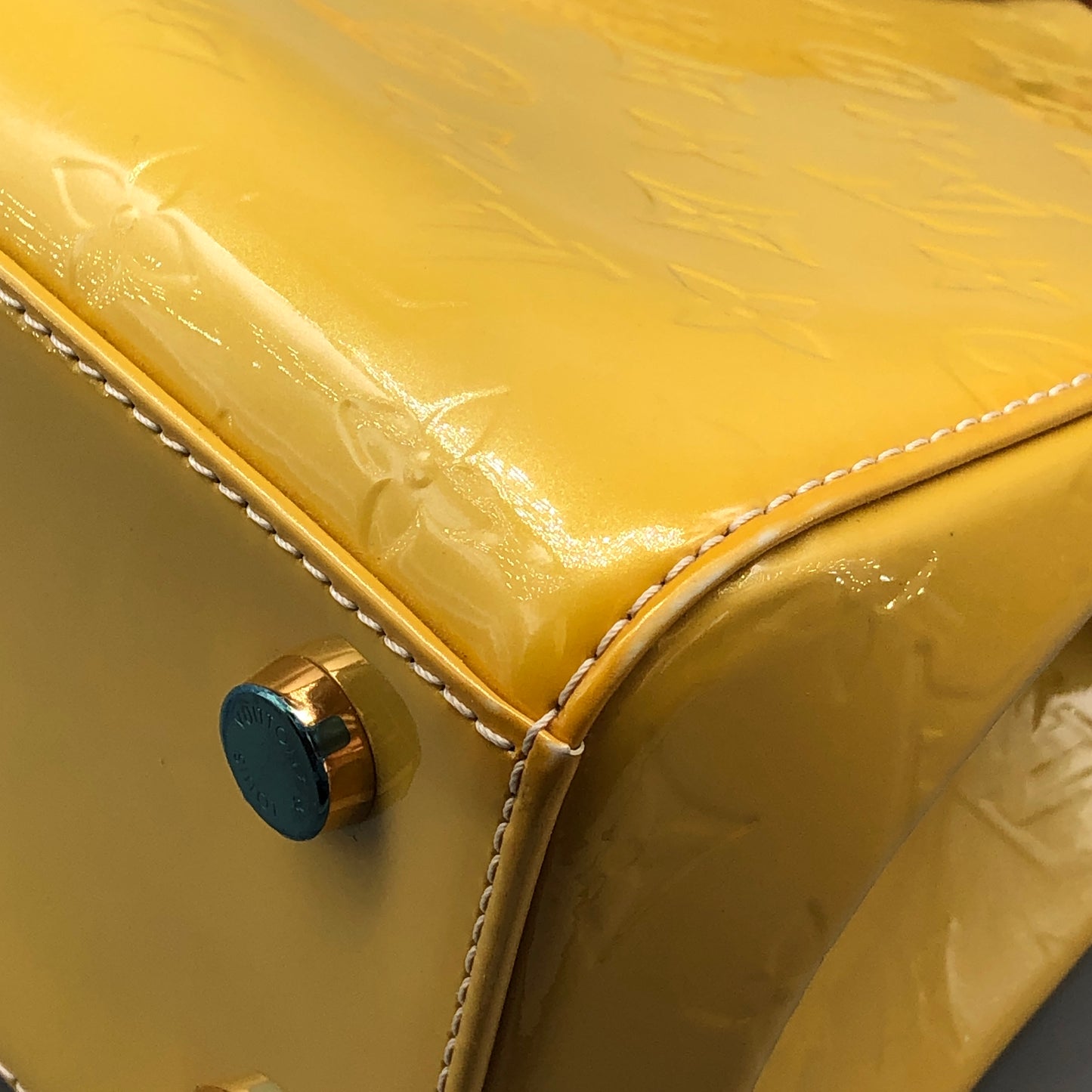 Louis Vuitton Monogram Vernis Brea Patent Leather Yellow Bag