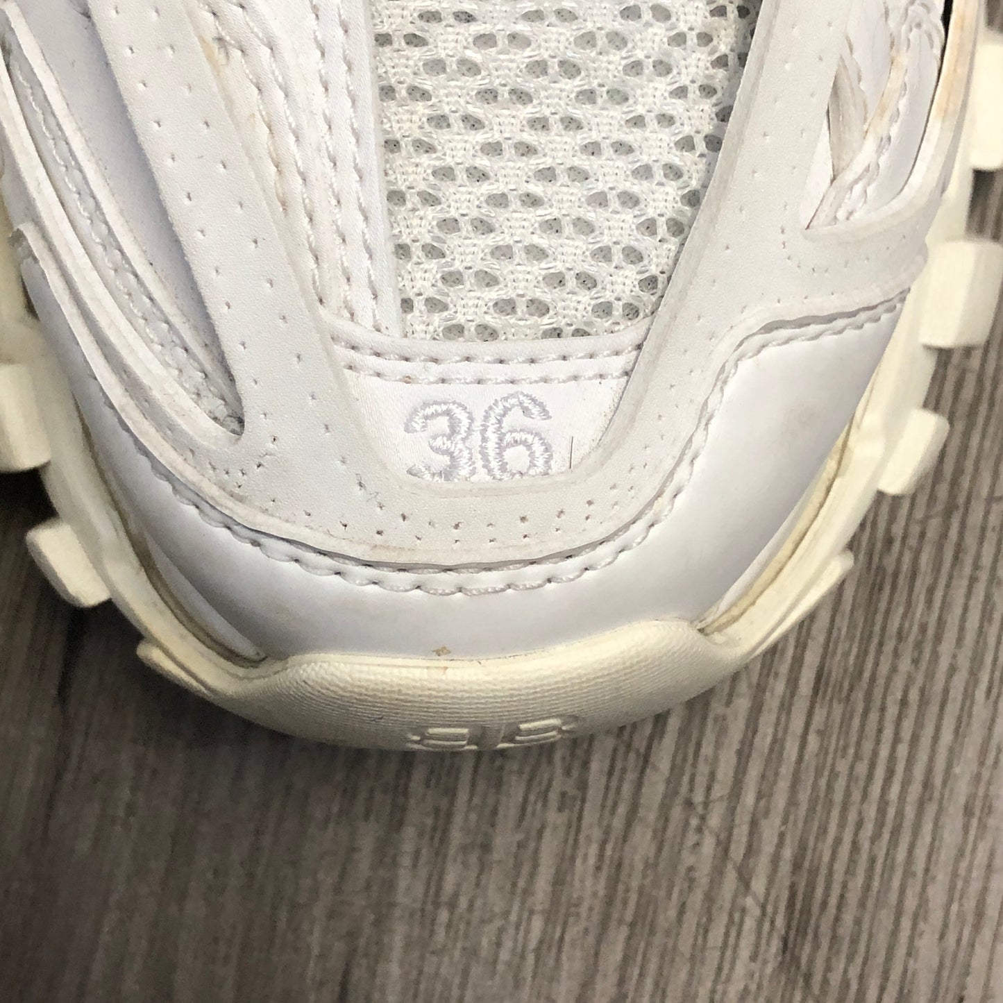 Balenciaga Women's Triple S Mesh Leather Chunky Platform Sneaker Shoes 36 White