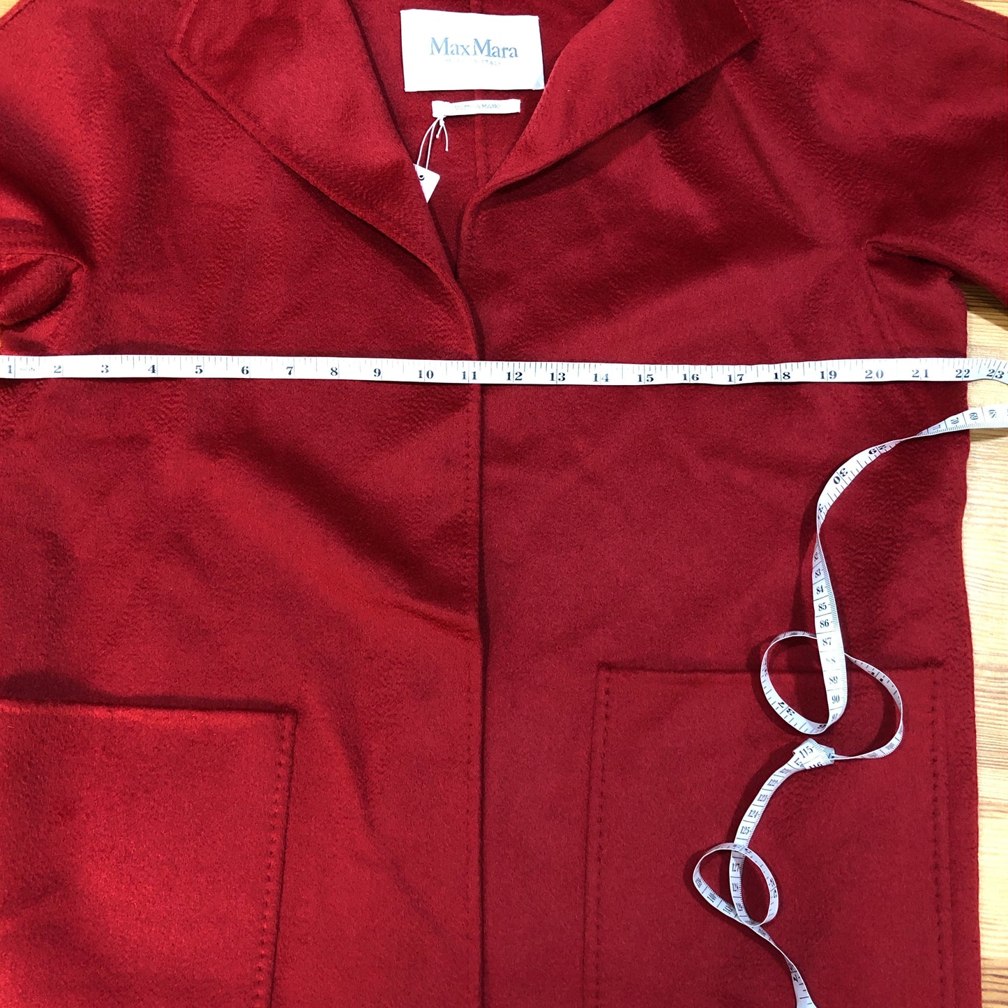Max Mara Red Wool Hooded Open Coat US Size 4