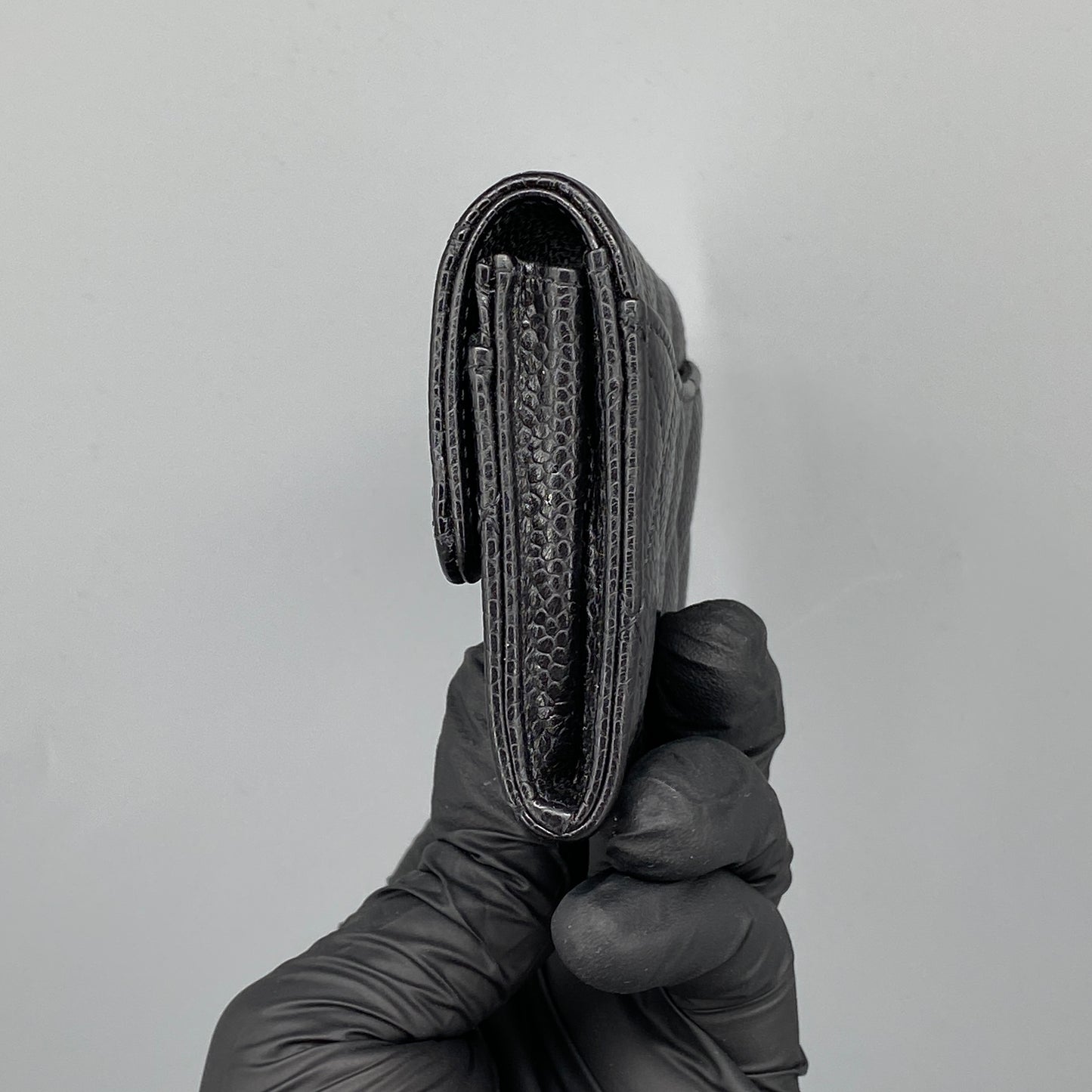 Chanel Black Caviar Quilted Leather Flap Card Wallet