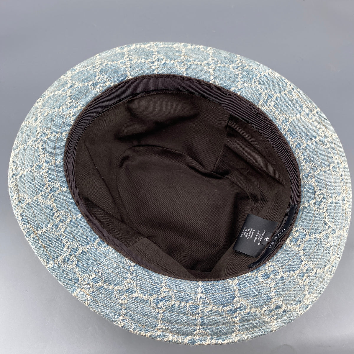 Gucci GG Denim Fedora Hat Size M