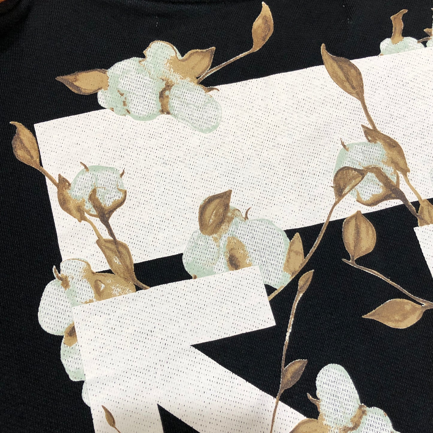 Off-White Black Floral Arrow Print Long Sleeve Top Size M