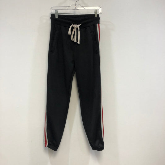 Mnml Black Track Pants with Red/White Side Stripe Size S