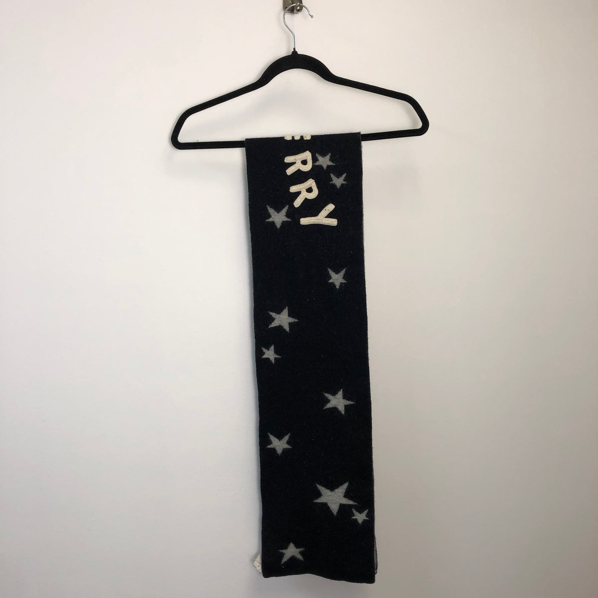 Burberry Black Children Star Print Wool Scarf 156*21cm