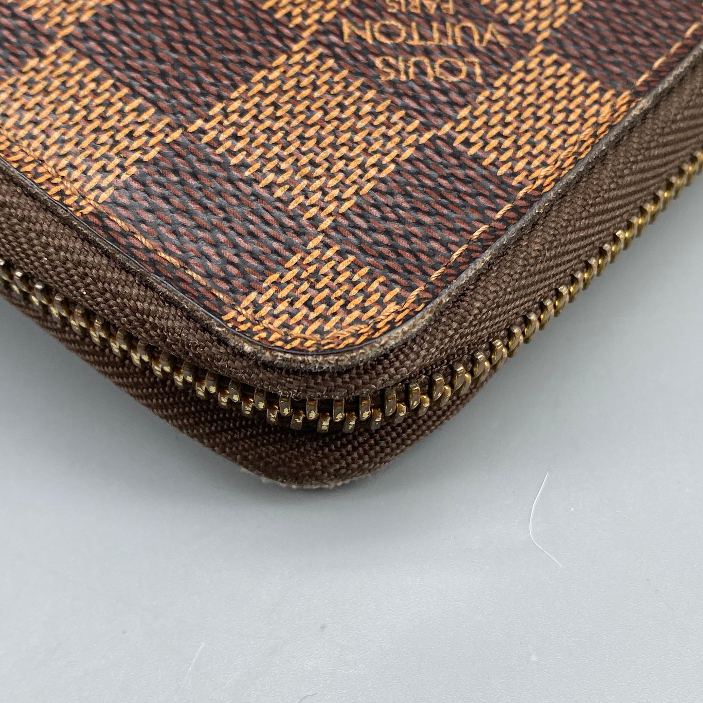 Louis Vuitton Brown Damier Ebene Canvas Full-Zip Long Wallet