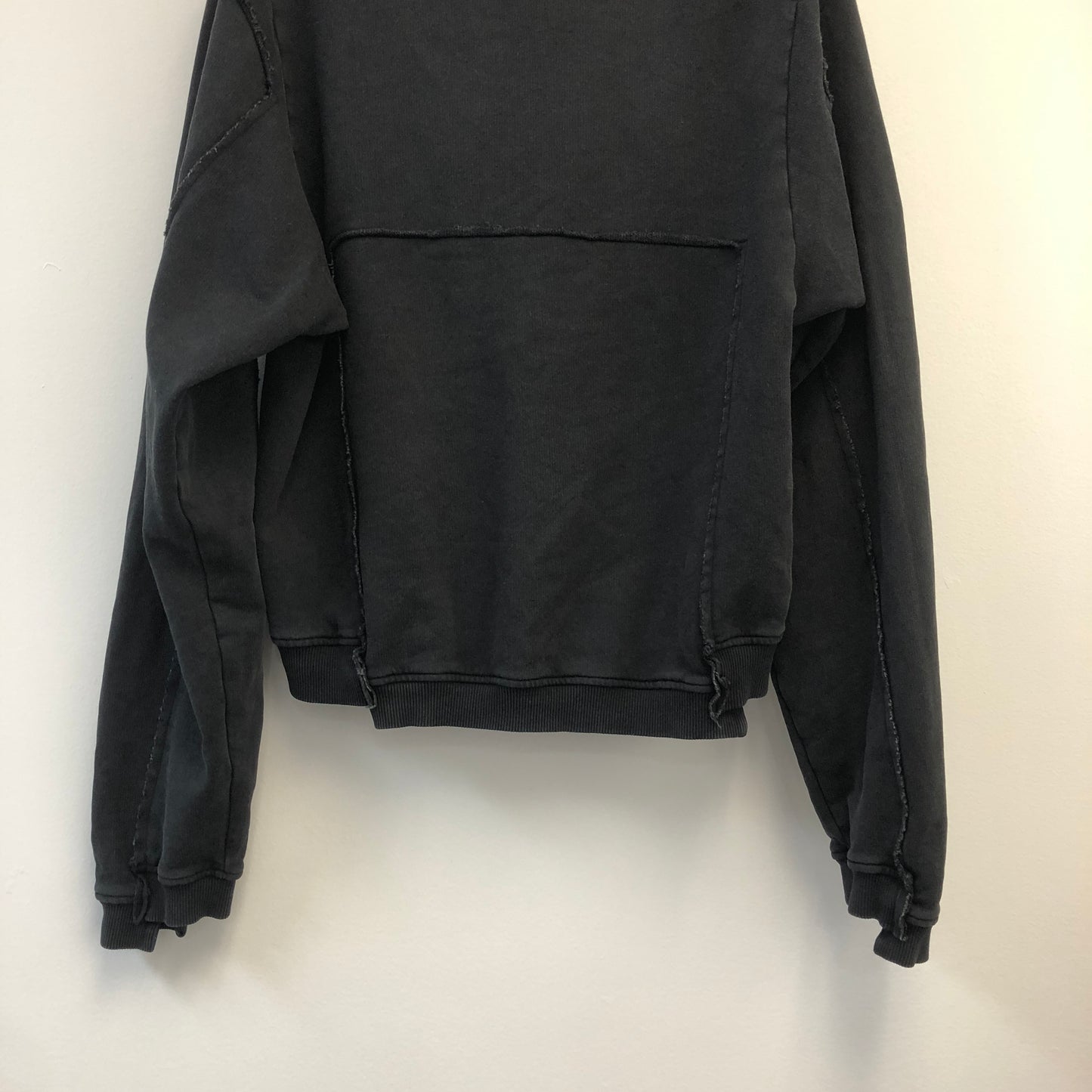 Martine Rose Logo Half-Zip Cropped Hoodie S Black