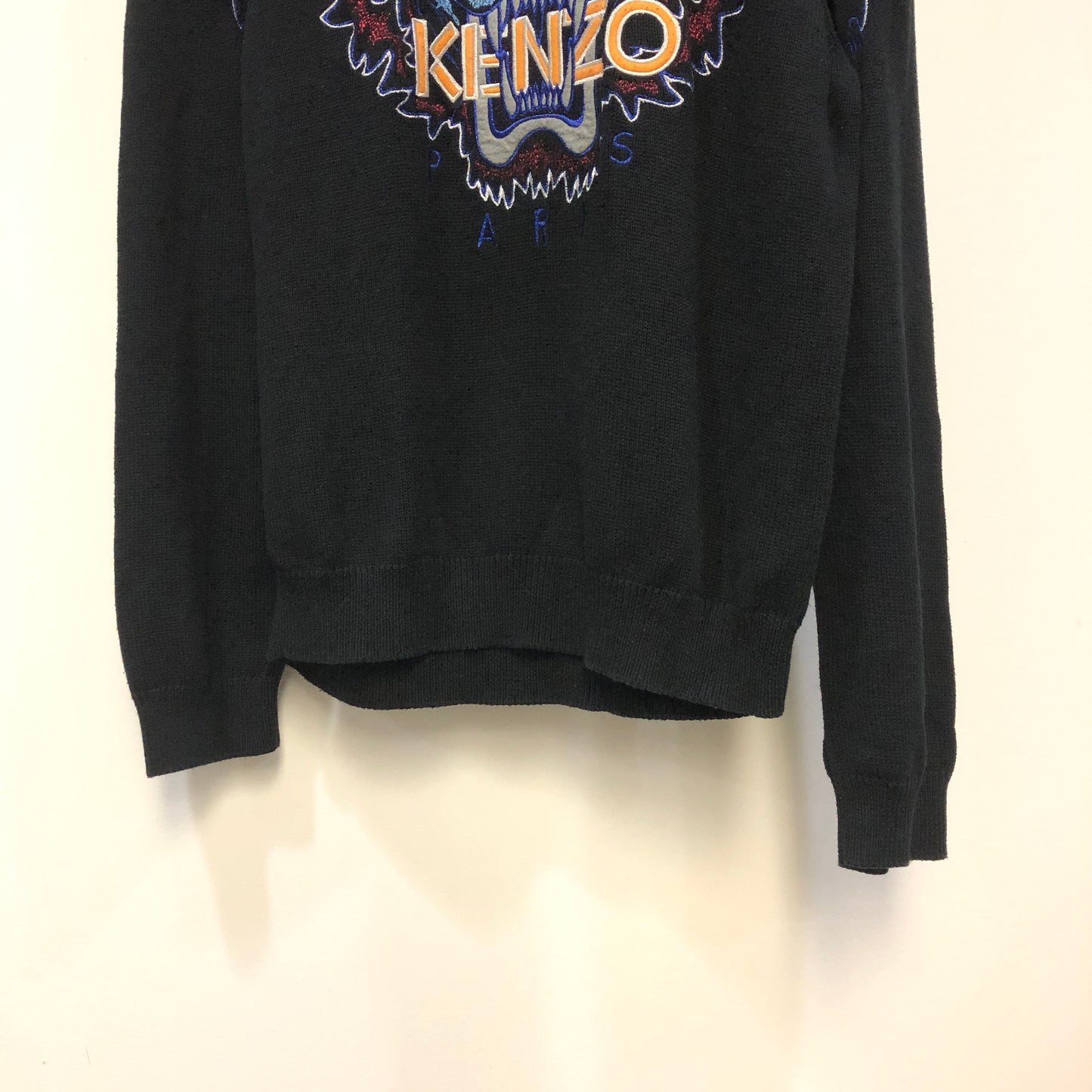 Kenzo Black Classic Tiger Embroidered Crew Neck Sweatshirt L