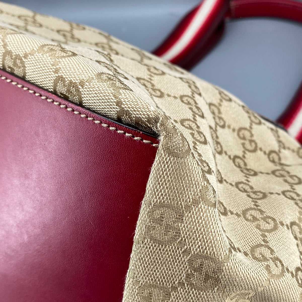 Gucci Beige GG Supreme Canvas  Sherry Line Tote Bag