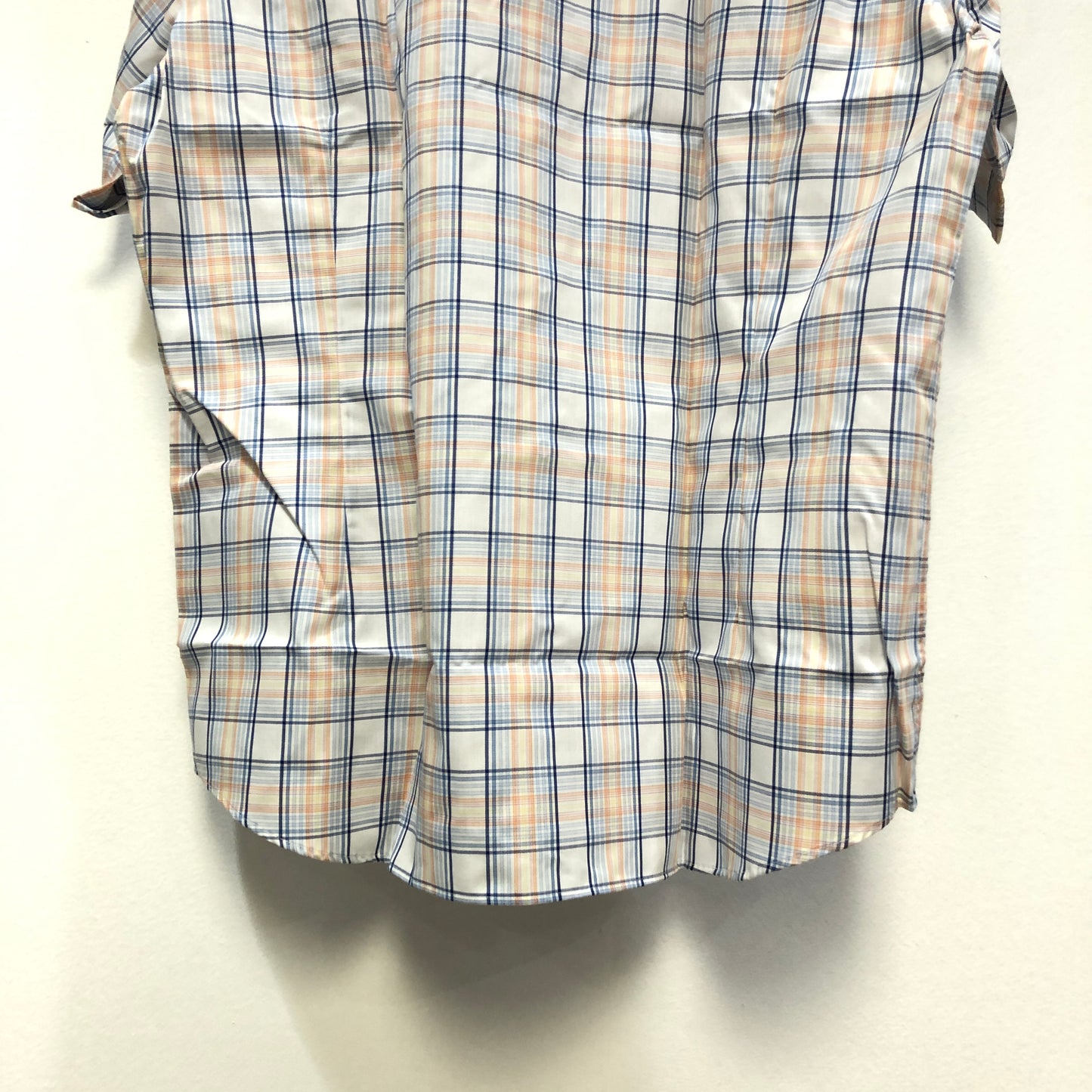 Balenciaga Blue Yellow White Plaid Short Sleeve Button Shirt US Size 6