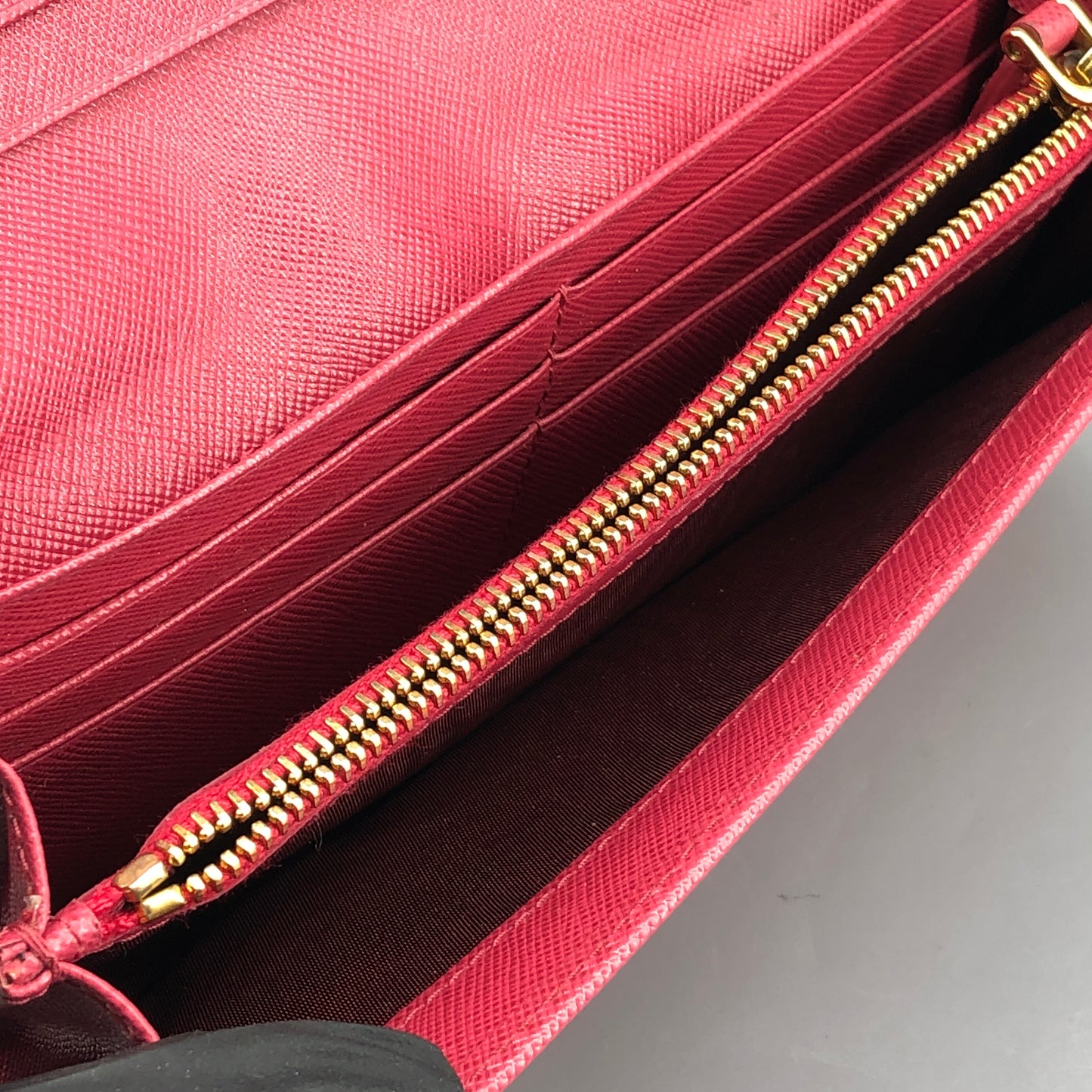 Prada Pink Saffiano Leather Flap Long Wallet