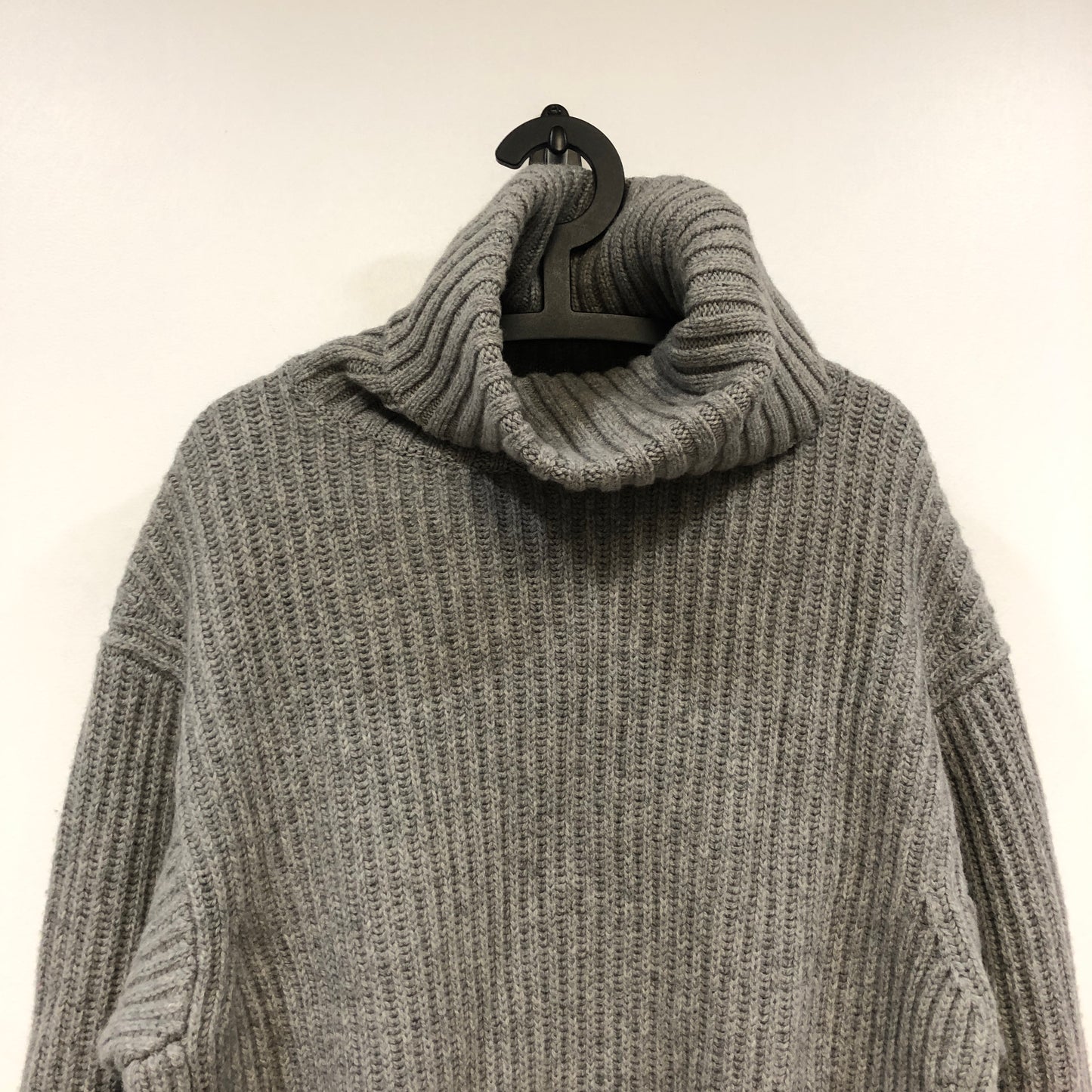 Acne Studios Grey Ribbed Knit Turtleneck Sweater Size S