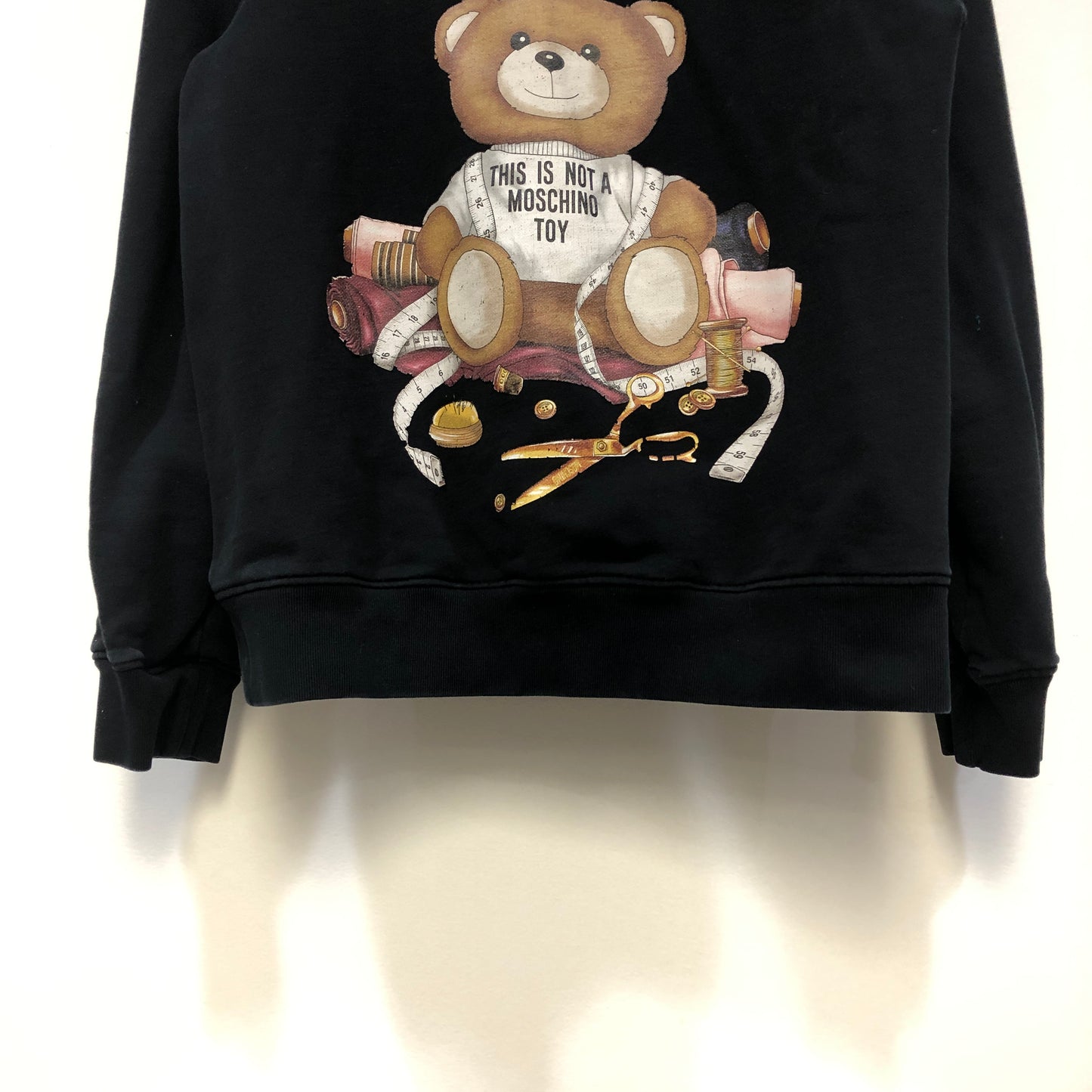 Moschino Black Teddy Bear Print Crew Neck Sweatshirt US 8