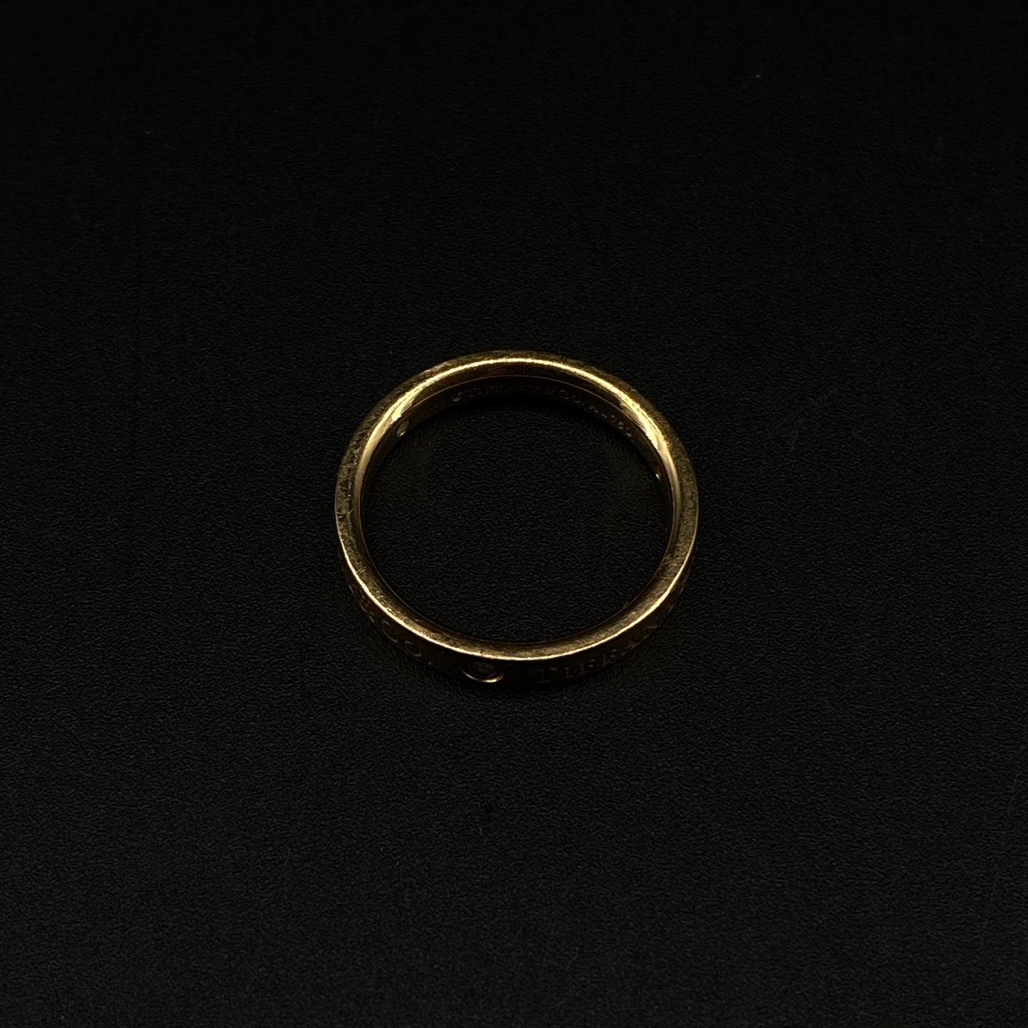 Tiffany & Co. AU750 Yellow Gold Single Diamond Band Ring Size 49mm