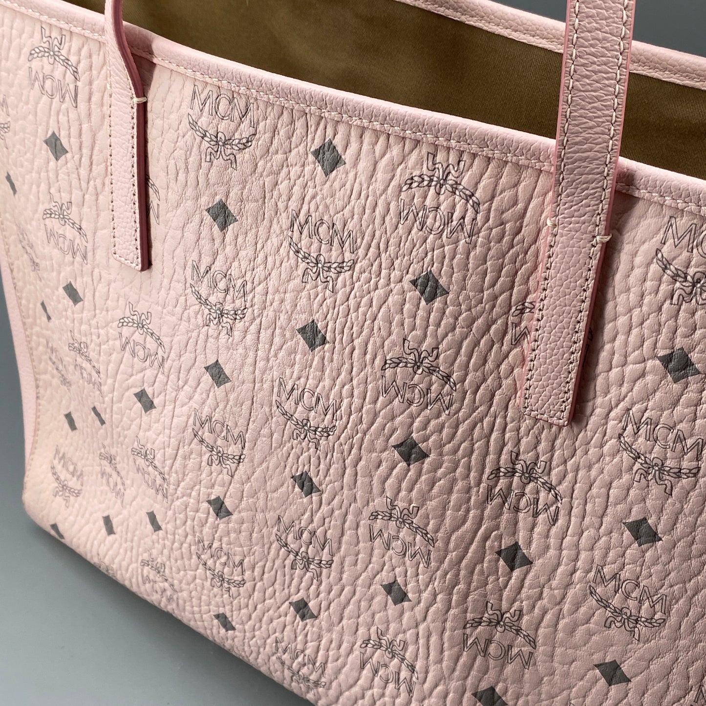 MCM Blush Pink Visetos Medium Tote Bag