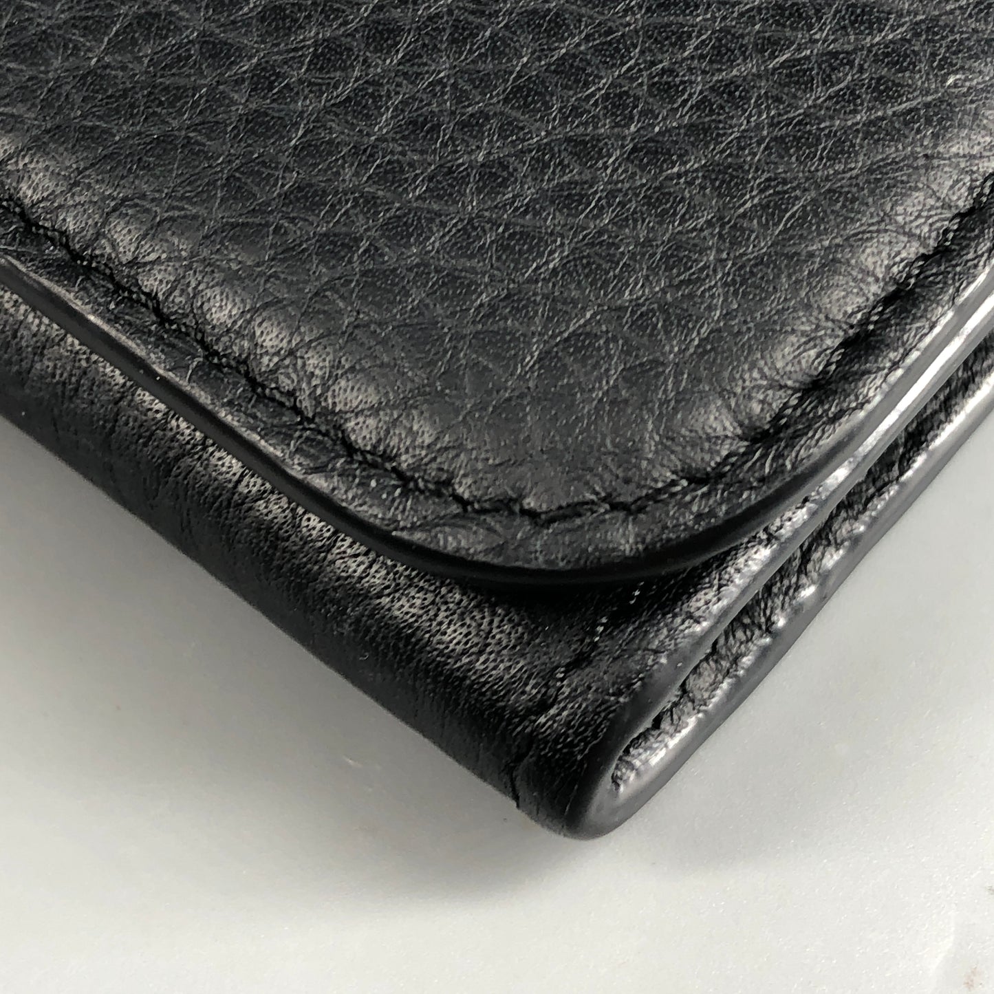 Chloe Faye Grain Leather Flap Long Wallet Black