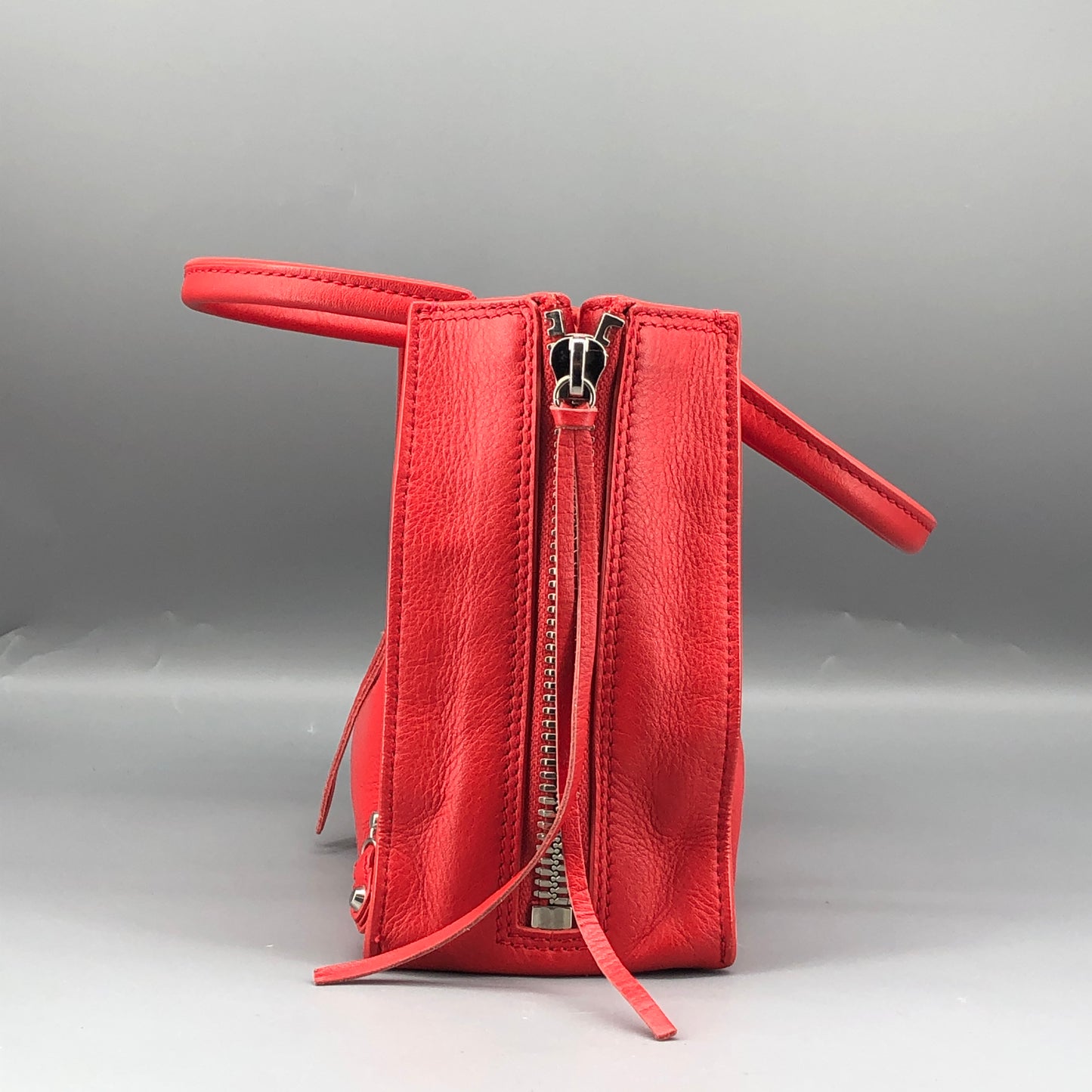 Balenciaga Mini City Lambskin Leather Handbag Red