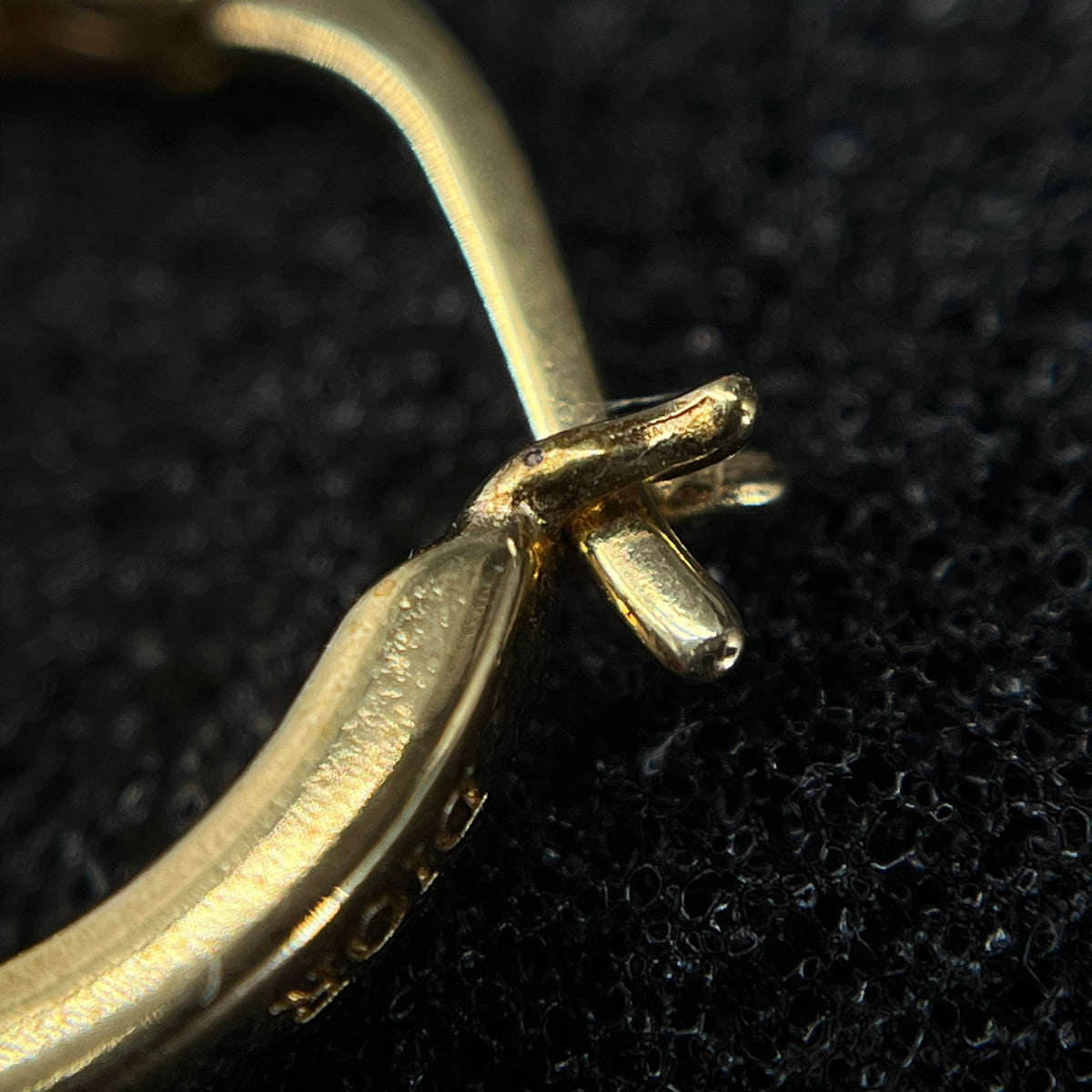 Christian Dior Gold Tone Crystal Letter Hoop Earrings