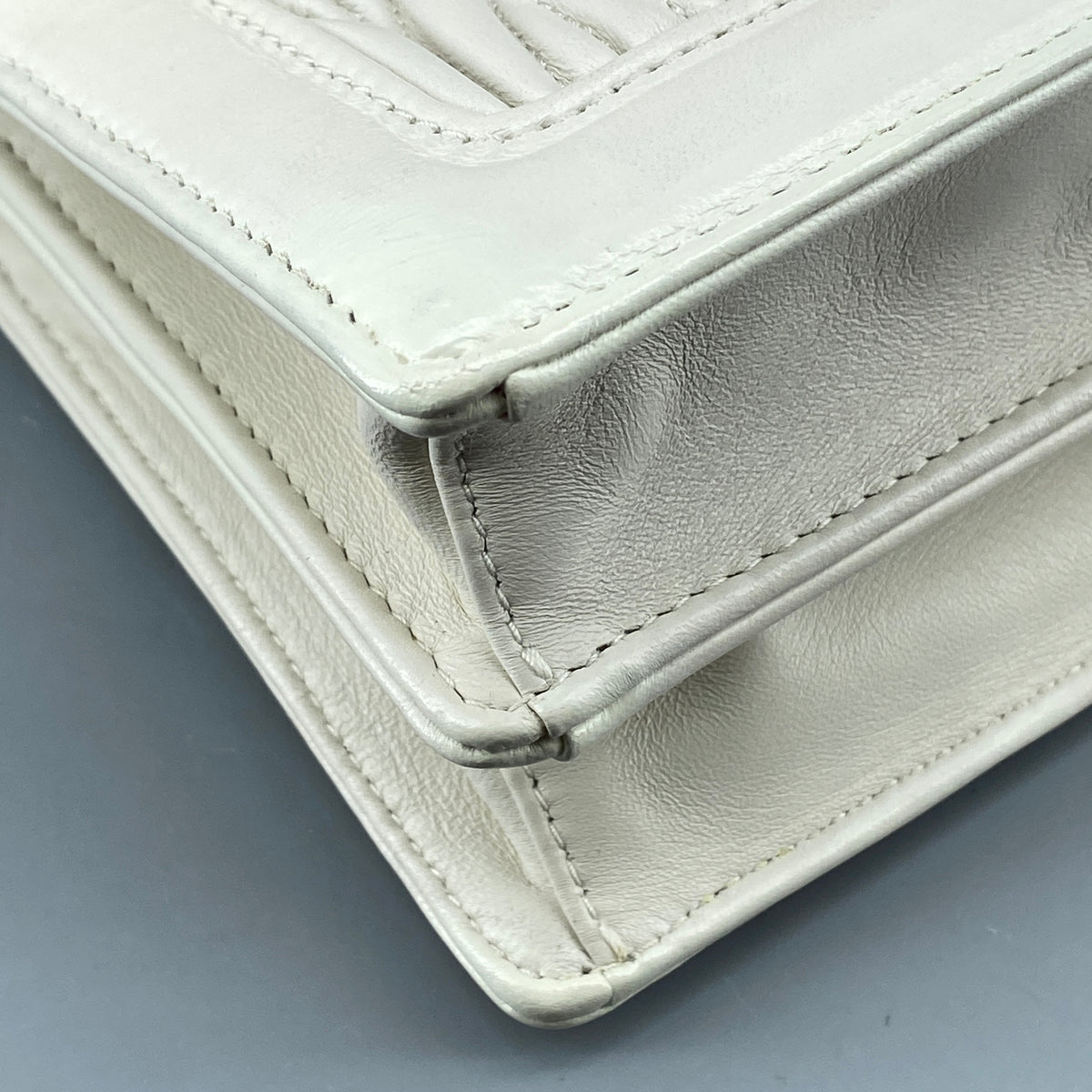 Miu Miu Confidential Matelassé  Crossbody Bag White Leather