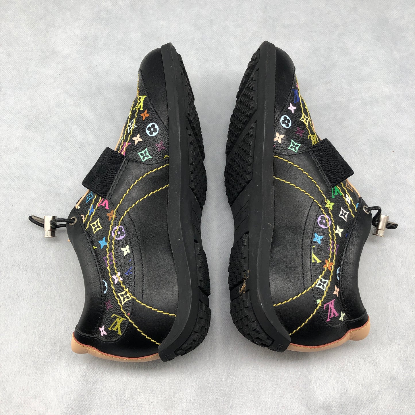 Louis Vuitton Black Multicolor Monogram Sneakers Size 36.5