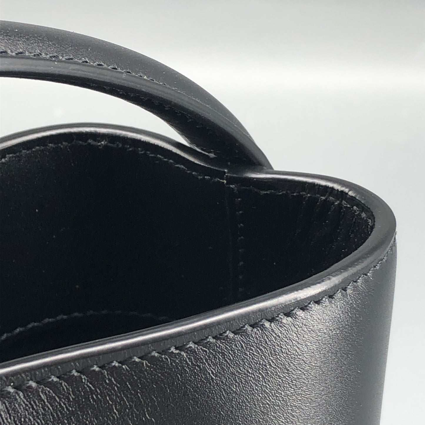 Saint Laurent Shiny Calfskin Le 37 Mini Bucket Bag Black