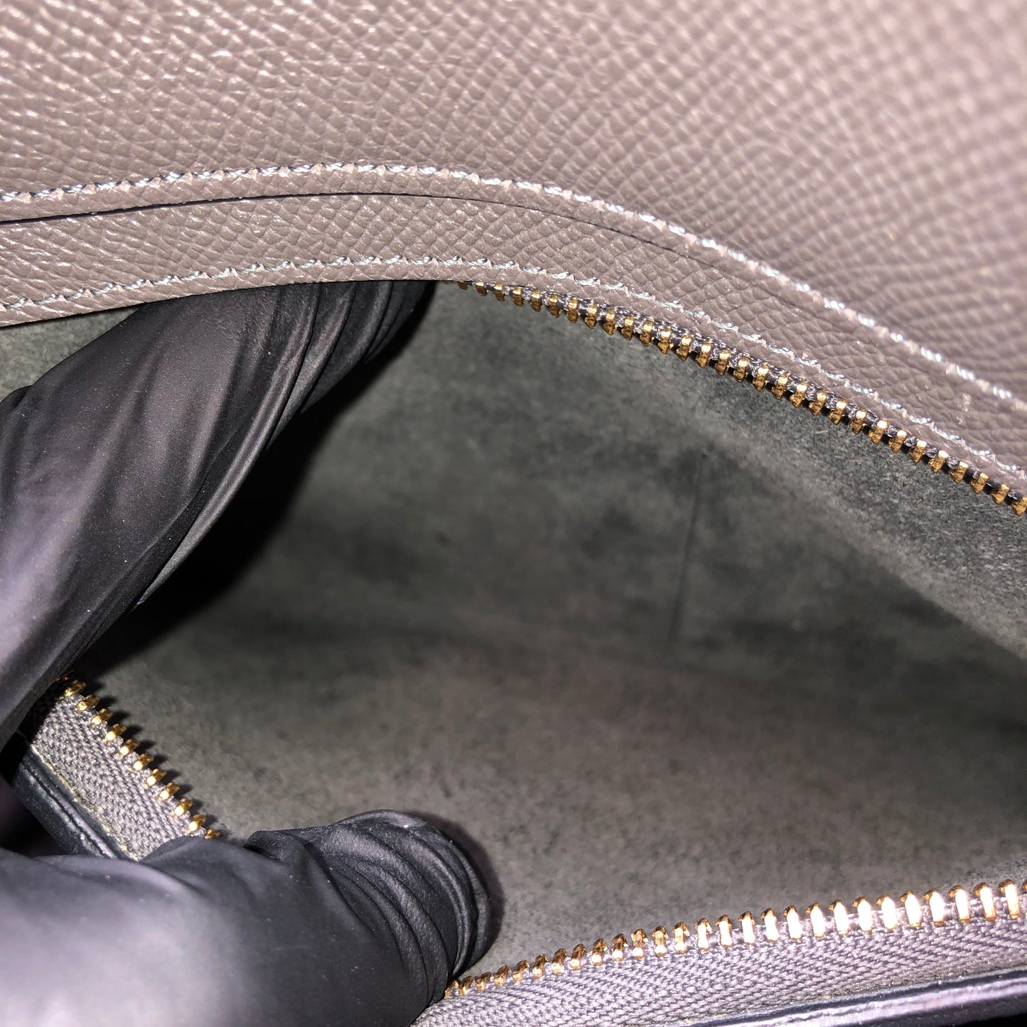 Celine Mini Belt Bag Grey Grained Leather Handbag