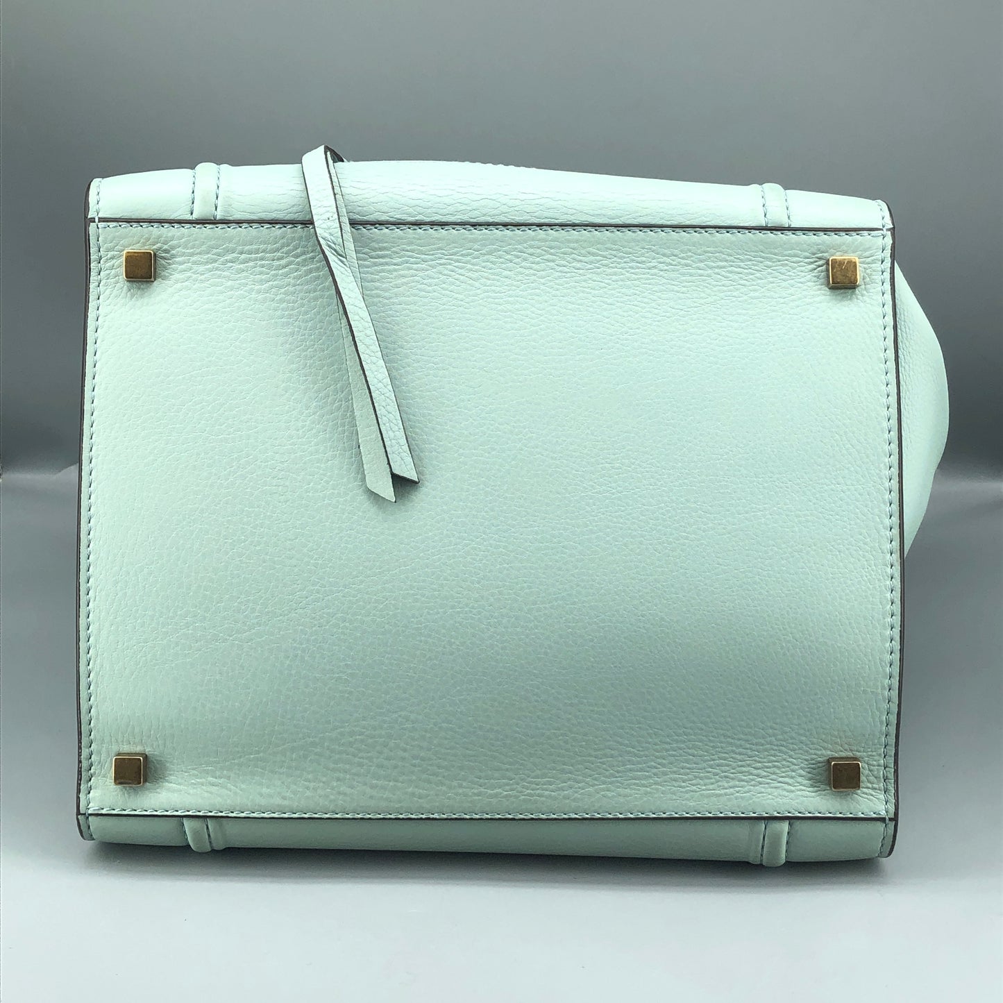Celine Tiffany Blue Smooth Leather Luggage Handbag