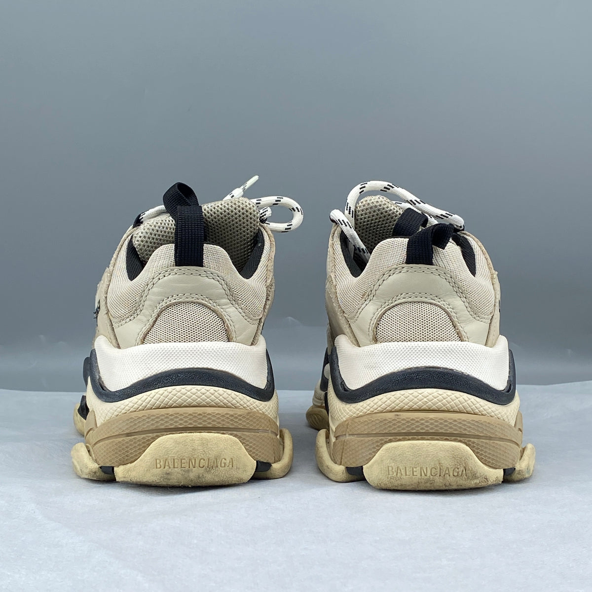 Balenciaga Triple S Beige Women's Chunky Sneakers shoes Size 35