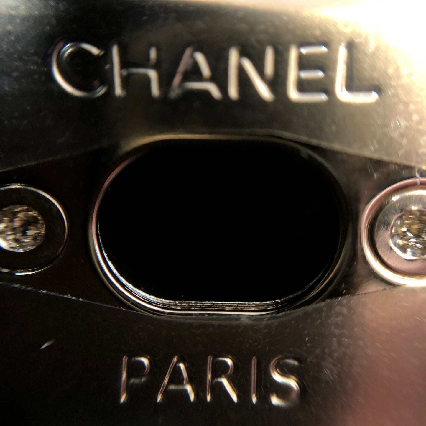 Chanel lambskin quilted mini rectangular flap bag in black with CC logo chain