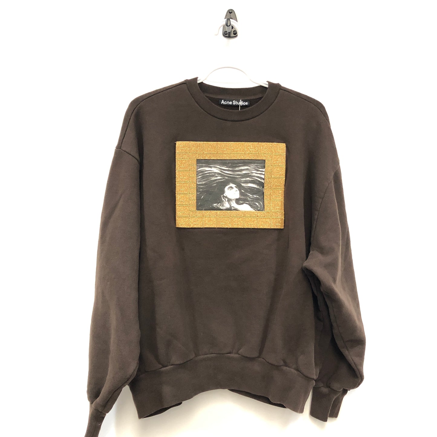 Acne Studios Brown Cotton Lovers In The Waves Print Crew Neck Sweatshirt Size L