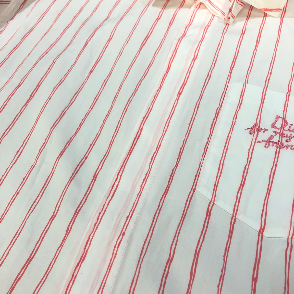 Christian Dior And HYLTON NEL Oversized Pink White Shirt size 39