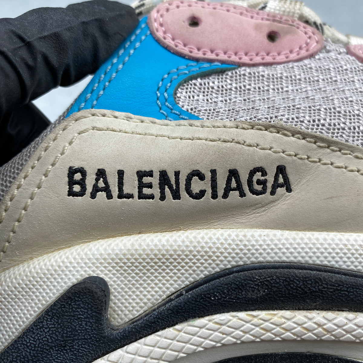 Balenciaga Triple S Multicolor Blue Pink Red Sneaker Shoes Size 37