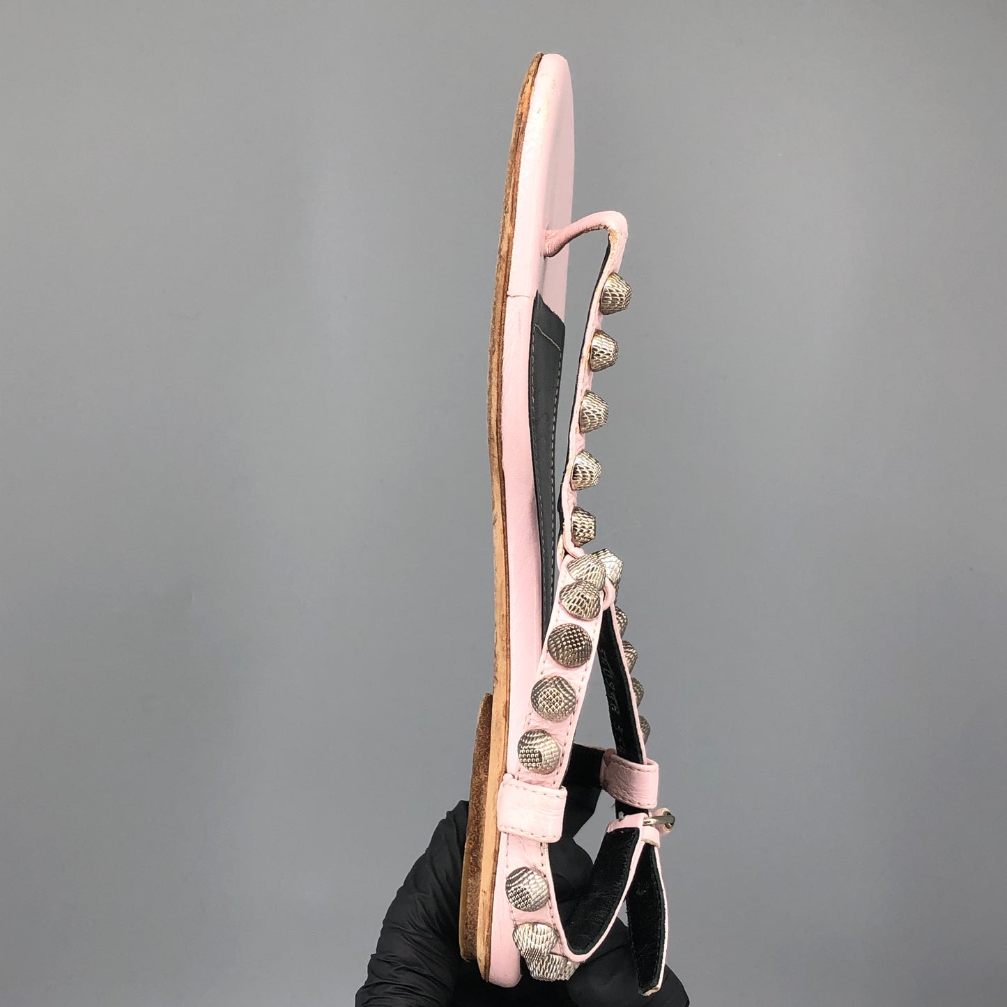 Balenciaga Women's Studded Thong Sandals 35.5 Pink