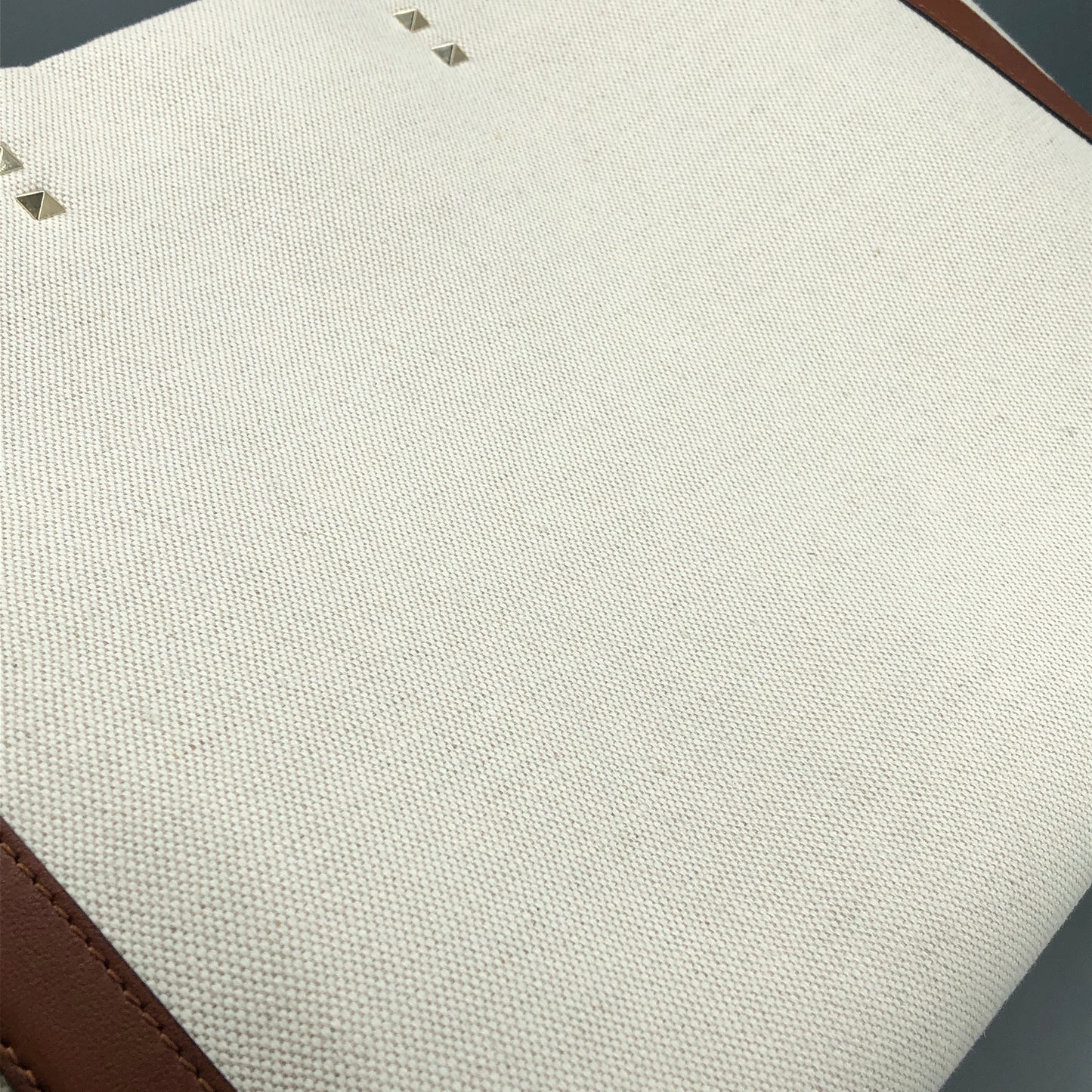 Valentino Garavani VLTN Grande Plage tote features canvas Cream/Caramel