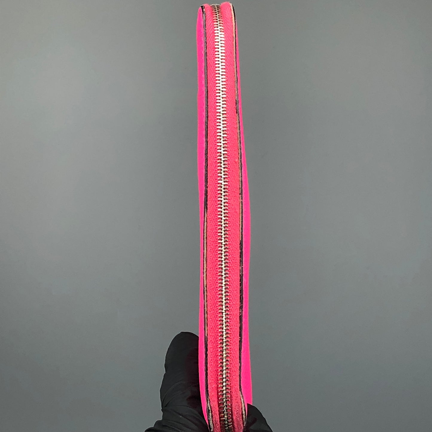 Celine Hot Pink Grained Leather Zip-Around Long Wallet