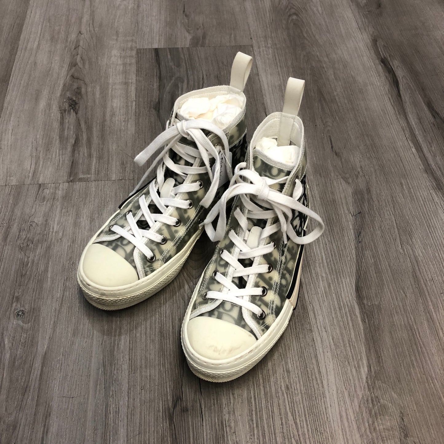 Christian Dior Women's Walk'n'Dior Oblique Jacquard Canvas Low Top Sneaker Shoes 36 Cream Black