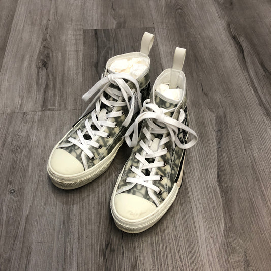 Christian Dior Women's Walk'n'Dior Oblique Jacquard Canvas Low Top Sneaker Shoes 36 Cream Black