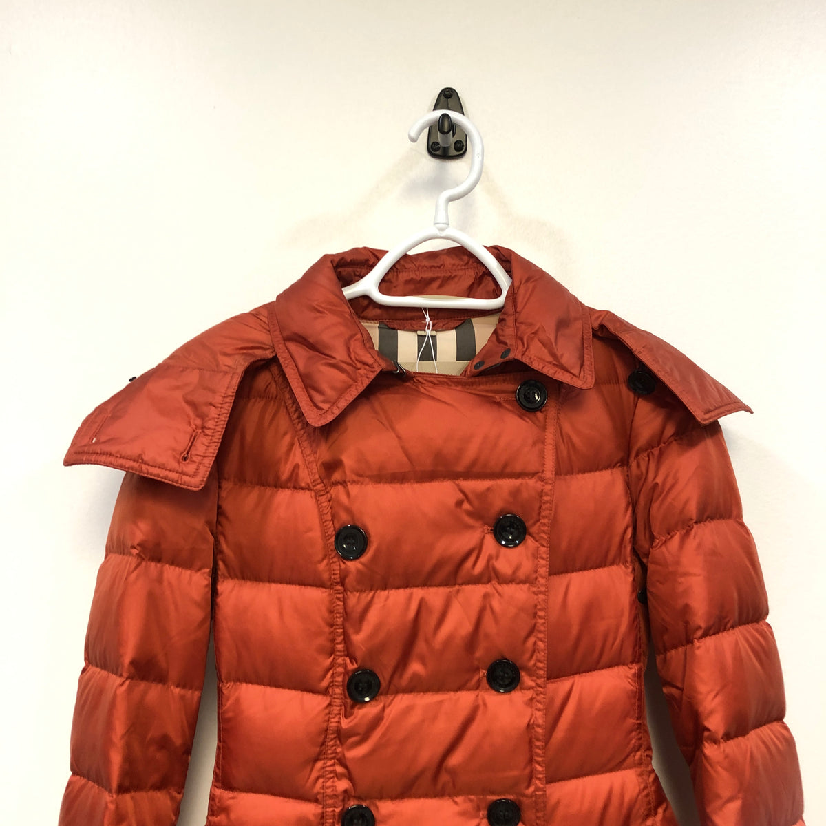 Burberry Quilted Double Breasted Coat S dusty orange