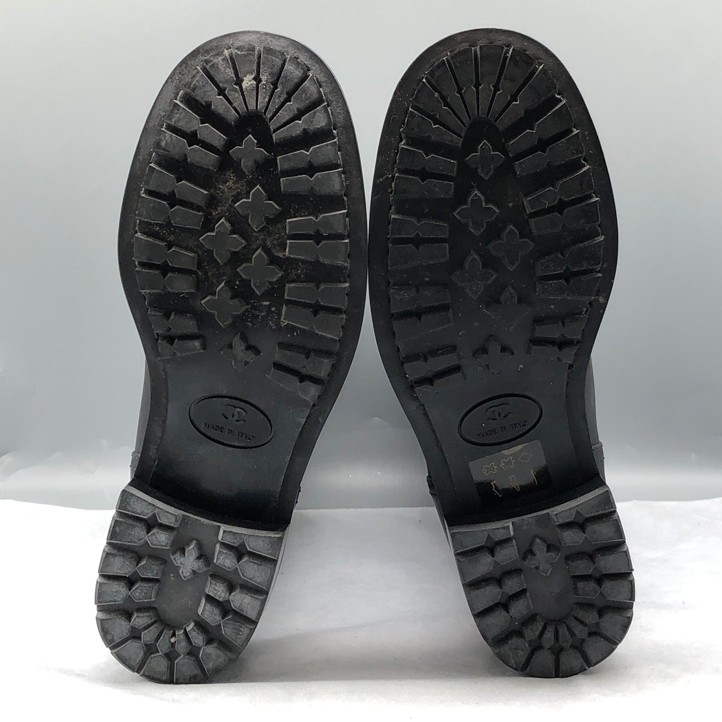 Chanel Black Quilted Leather Knee-High CC Logo Boots Size 36.5