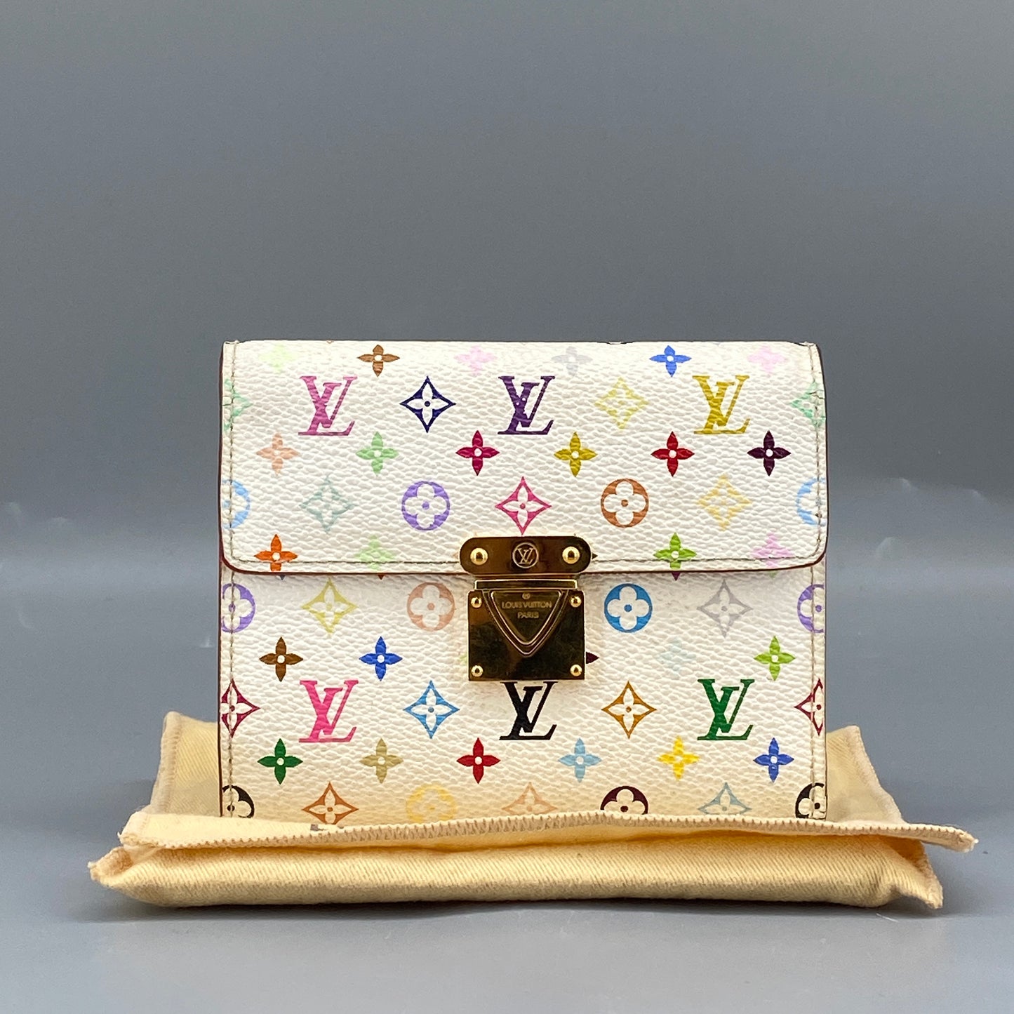 Louis Vuitton White Multicolor Monogram Wallet