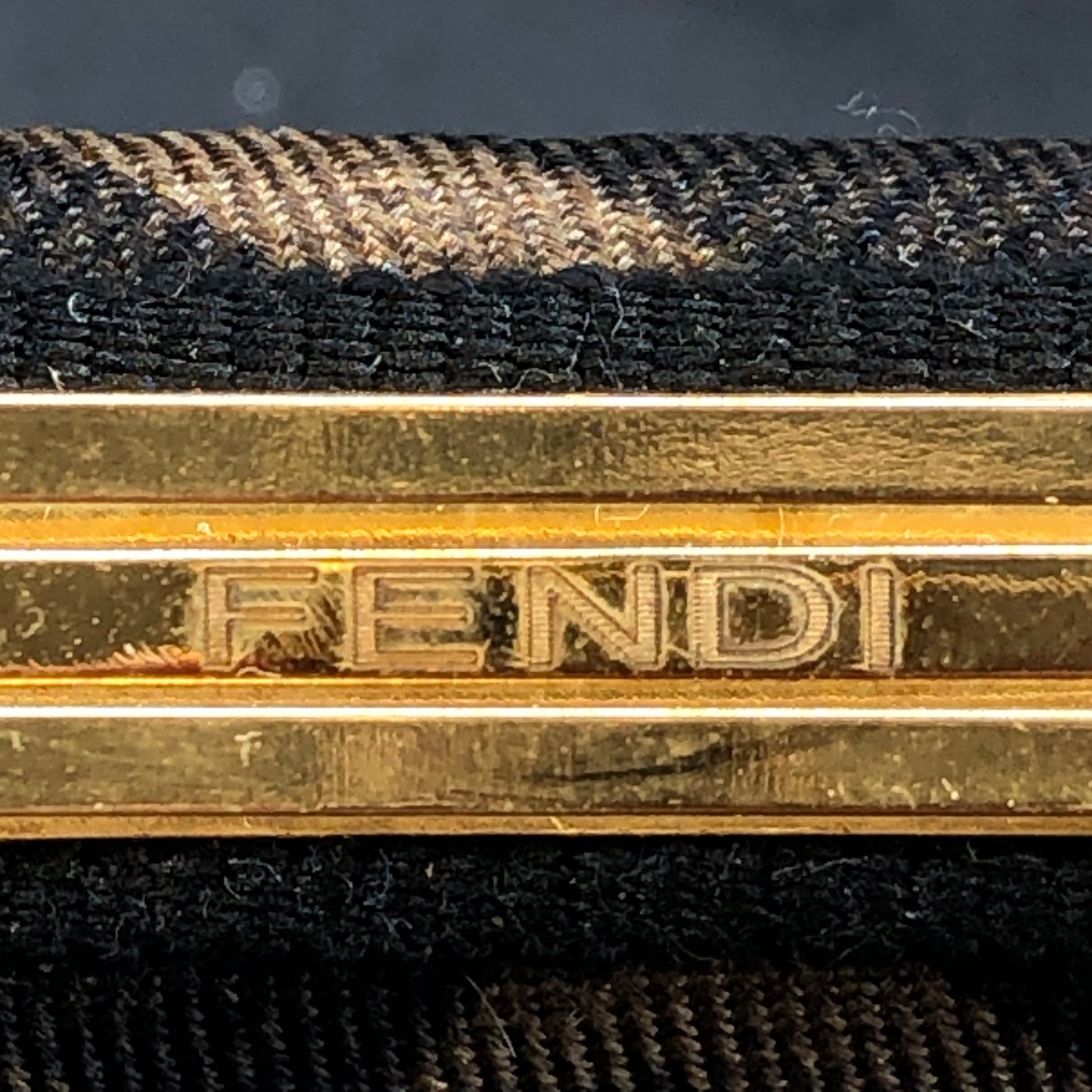 Fendi FF Monogram Bow Barrette Tobacco Tone Hair Clip