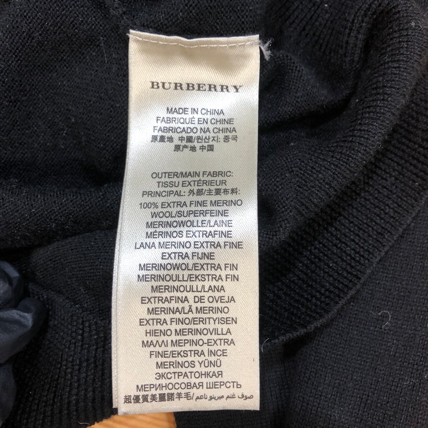 Burberry Brit Crew Neck Wool Knit Sweater Size M Black P2P 19.5-22 Inches