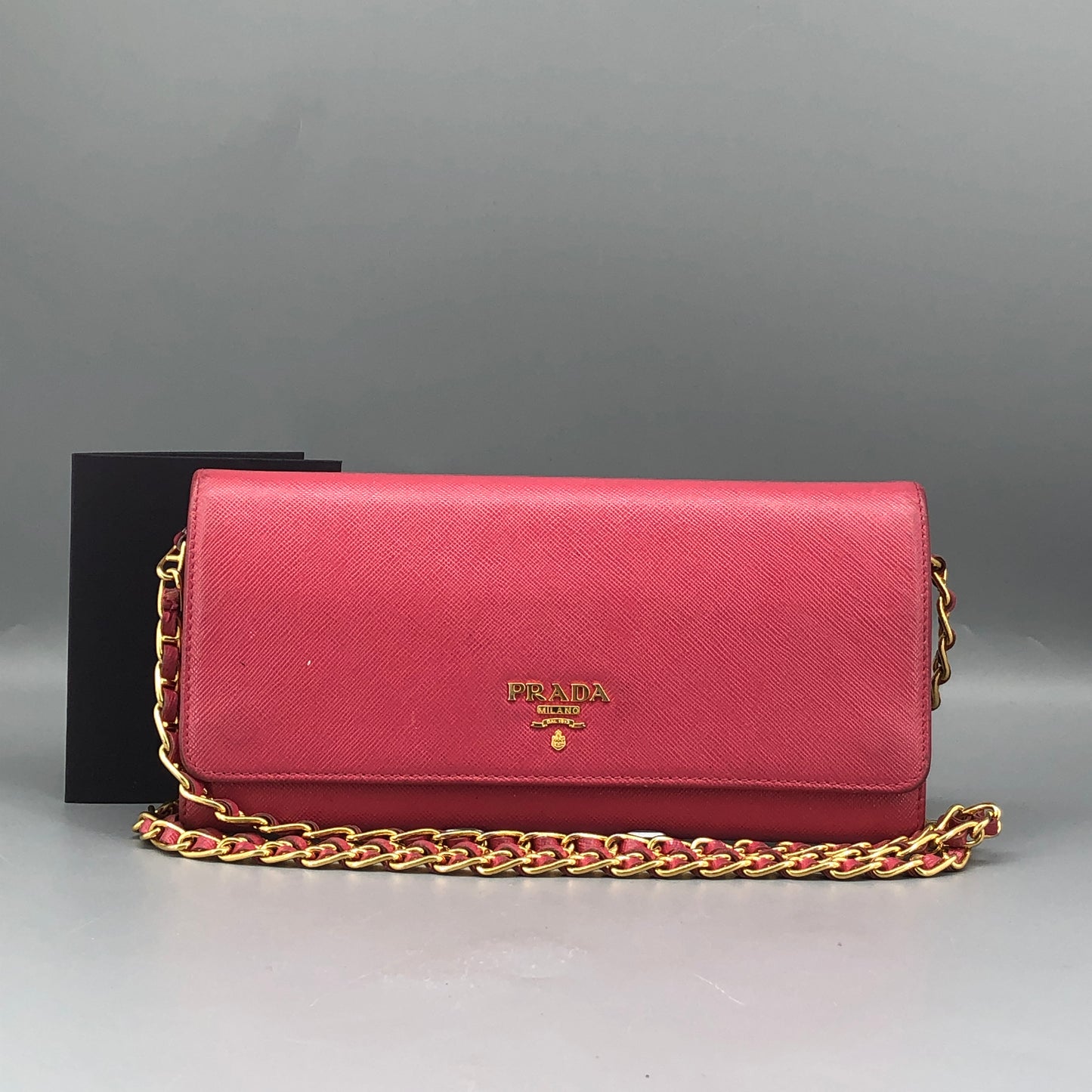 Prada Saffiano Leather WOC Wallet On Chain Hot Pink