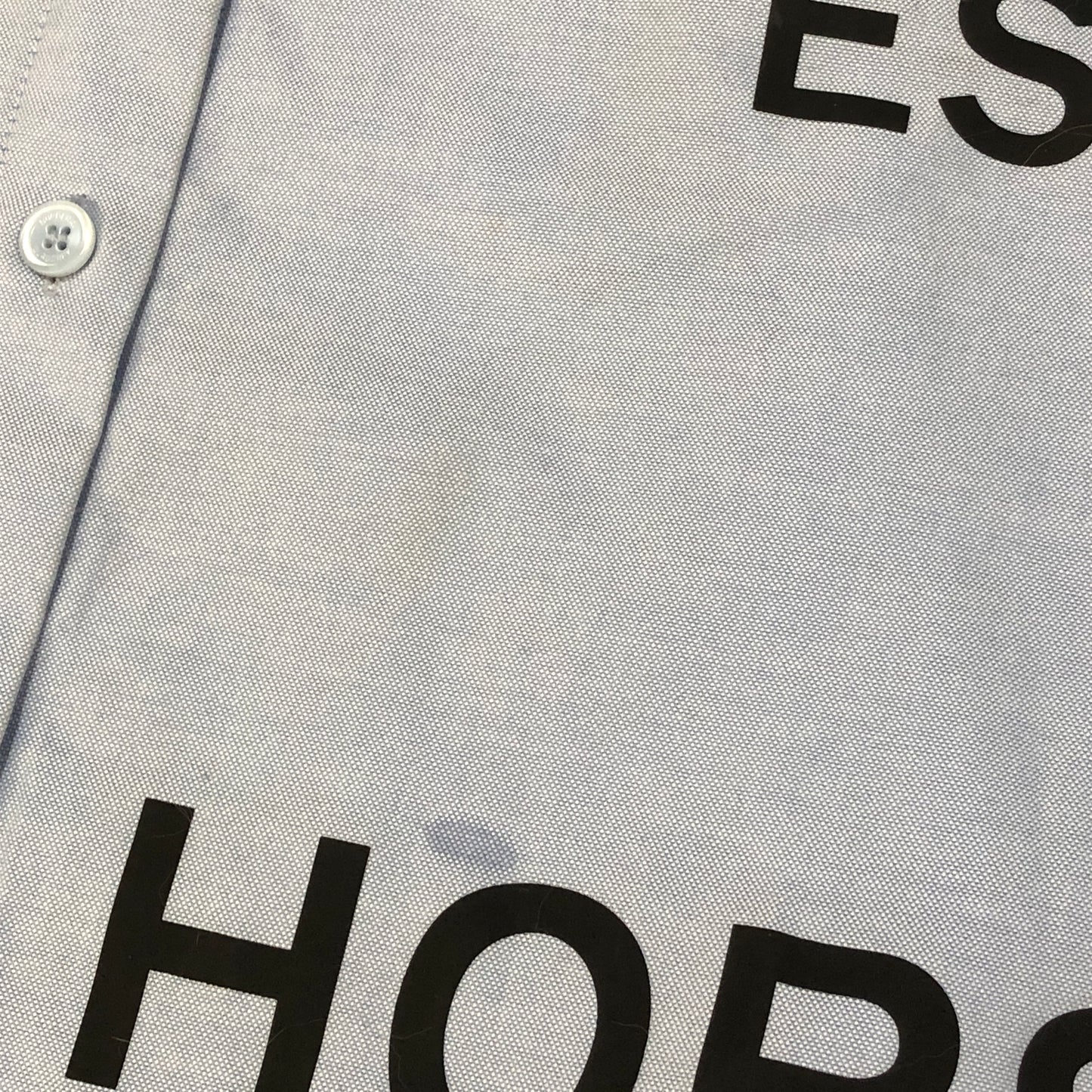 Burberry Light Blue Cotton Letter Print Oversized Long Sleeve Shirt Size 4