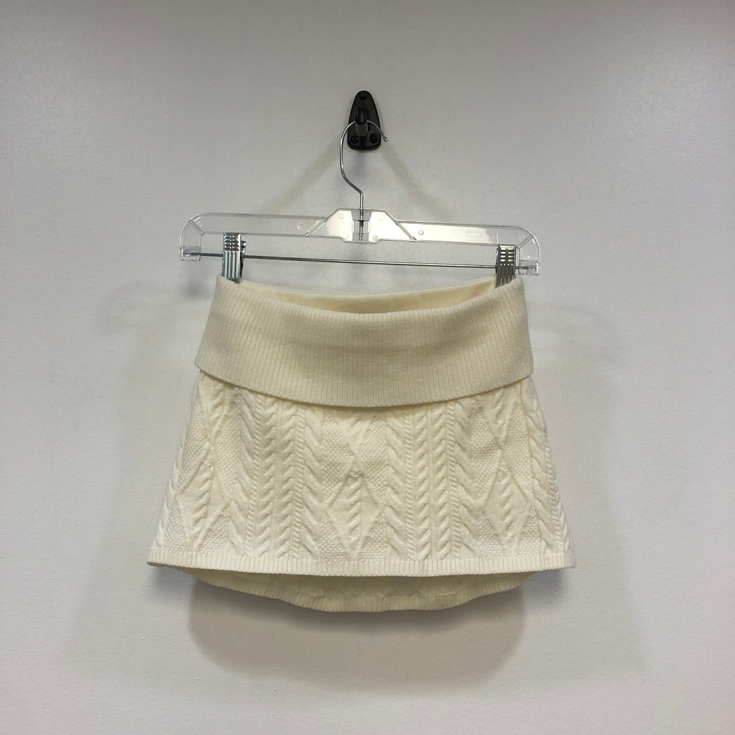 Frankies Bikinis Cream Cable-Knit Mini Skirt S