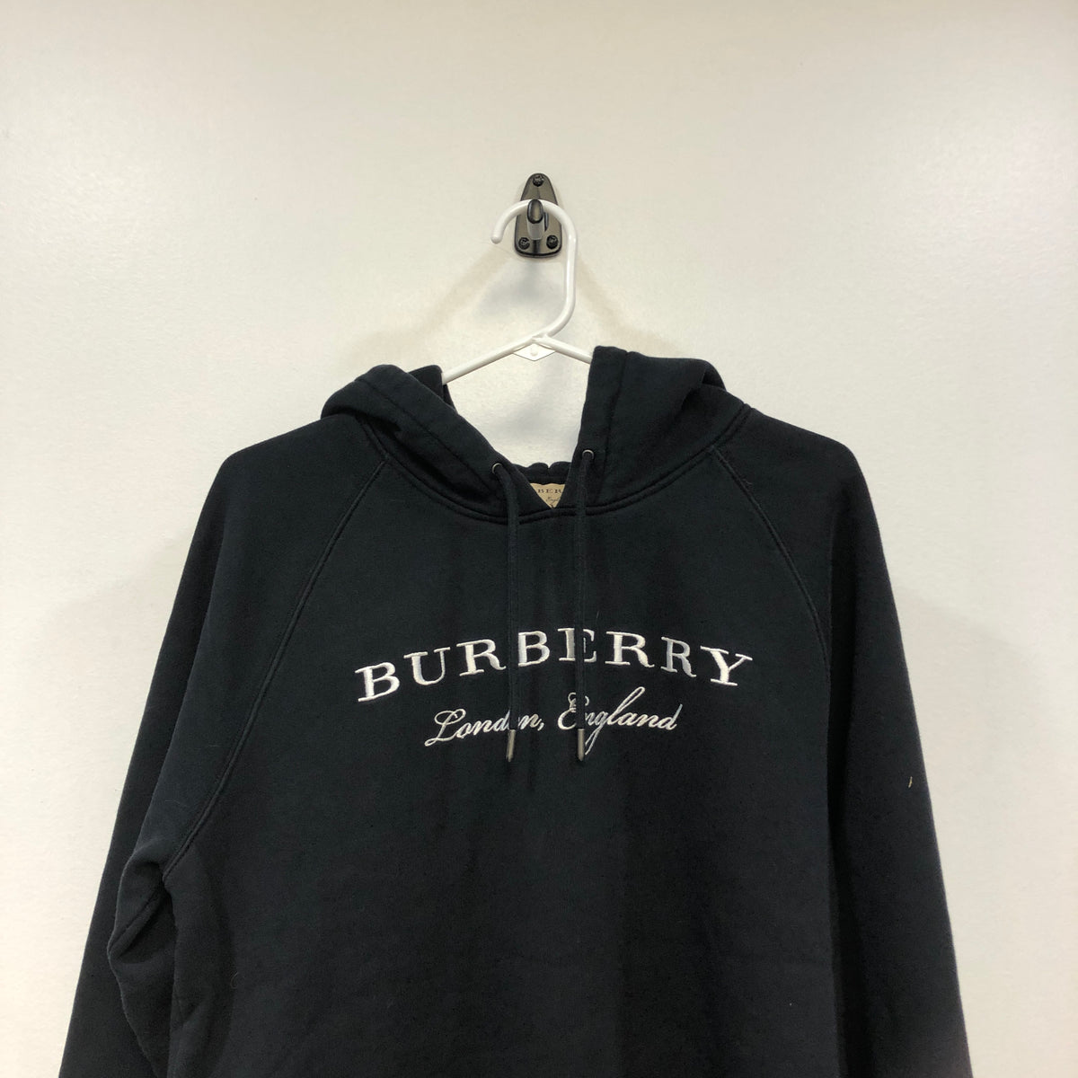 Burberry Black Logo Print Hooded Sweatshirt Size M