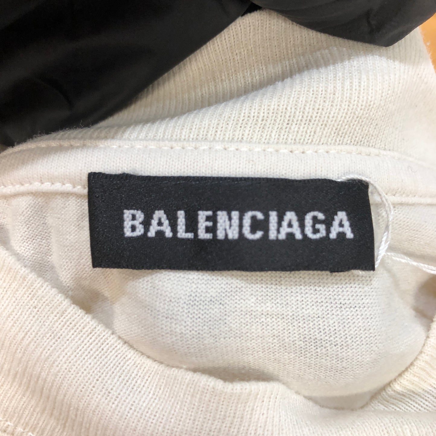 Balenciaga Cream Logo Short Sleeve T-Shirt Size XS